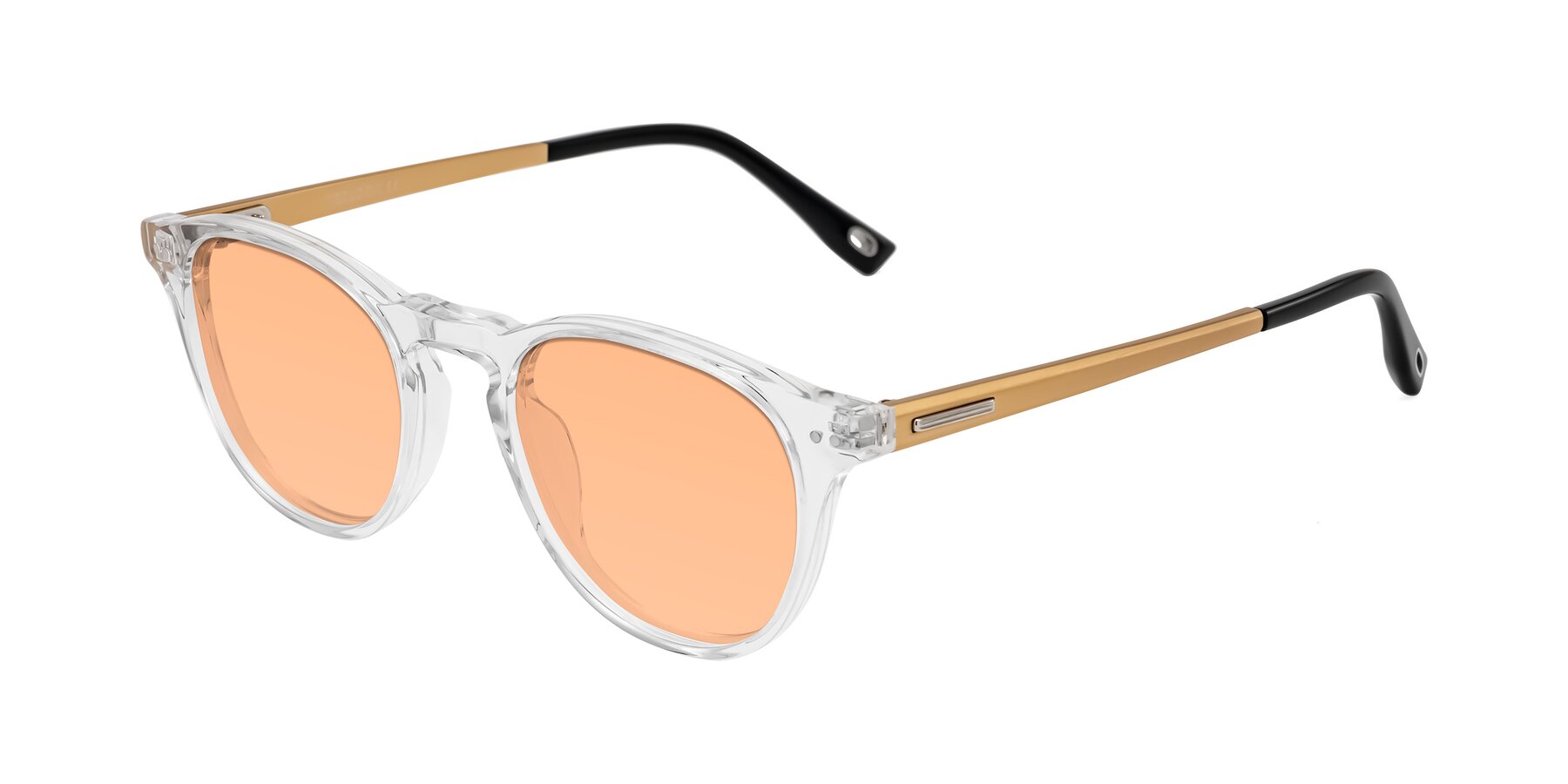 Angle of Orkid in Clear/Gold with Light Orange Tinted Lenses