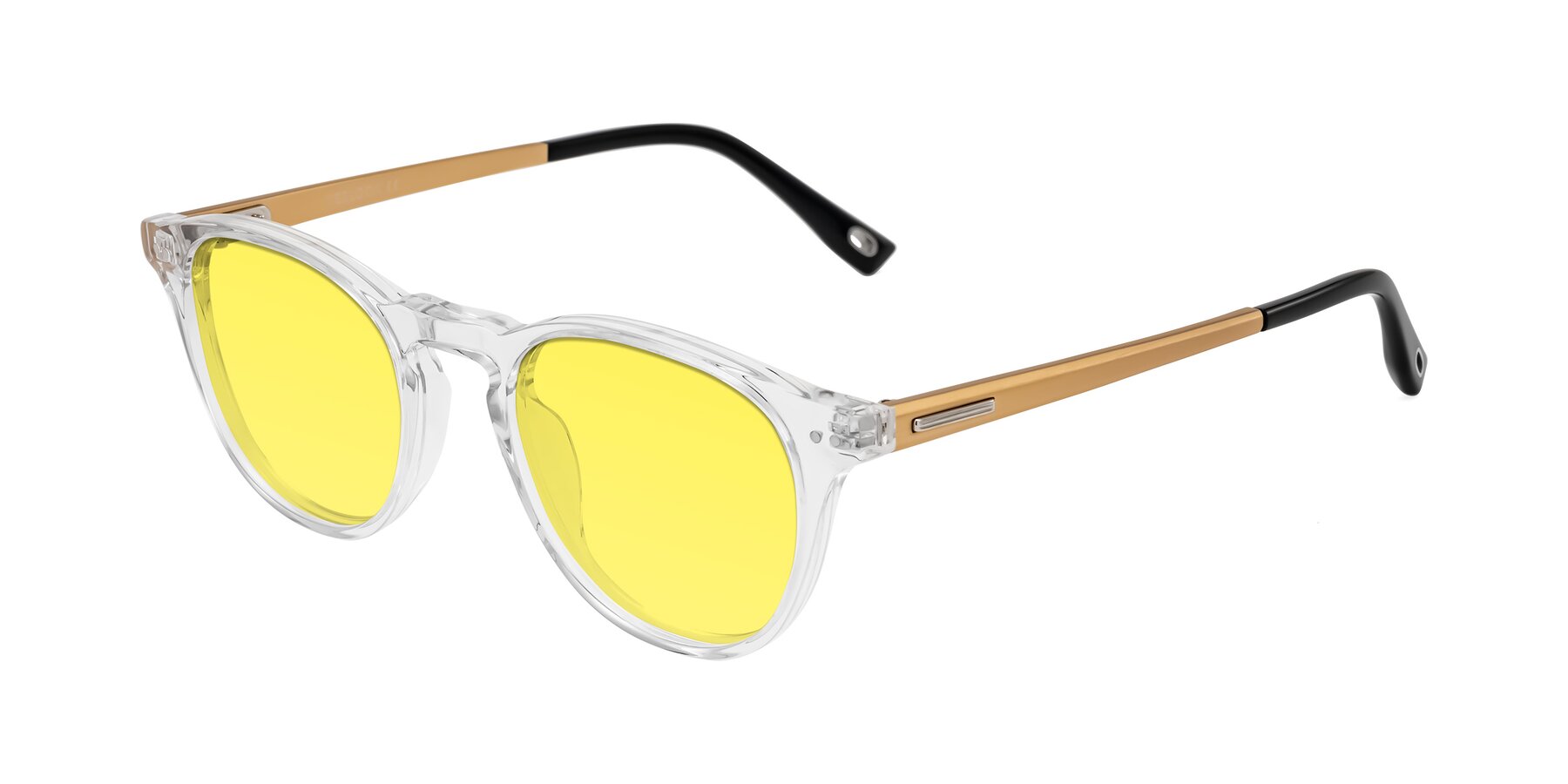 Angle of Orkid in Clear/Gold with Medium Yellow Tinted Lenses