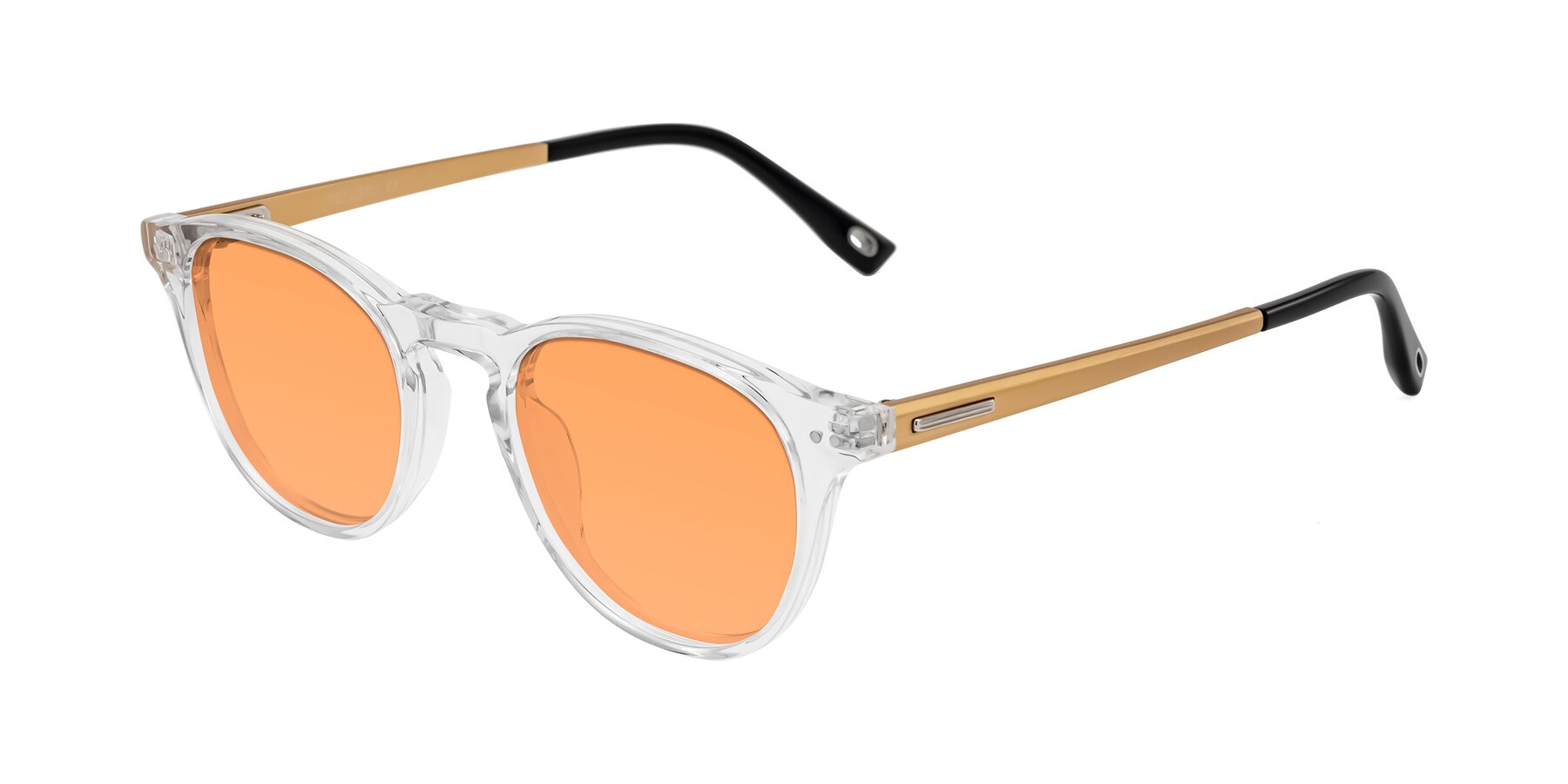 Angle of Orkid in Clear/Gold with Medium Orange Tinted Lenses
