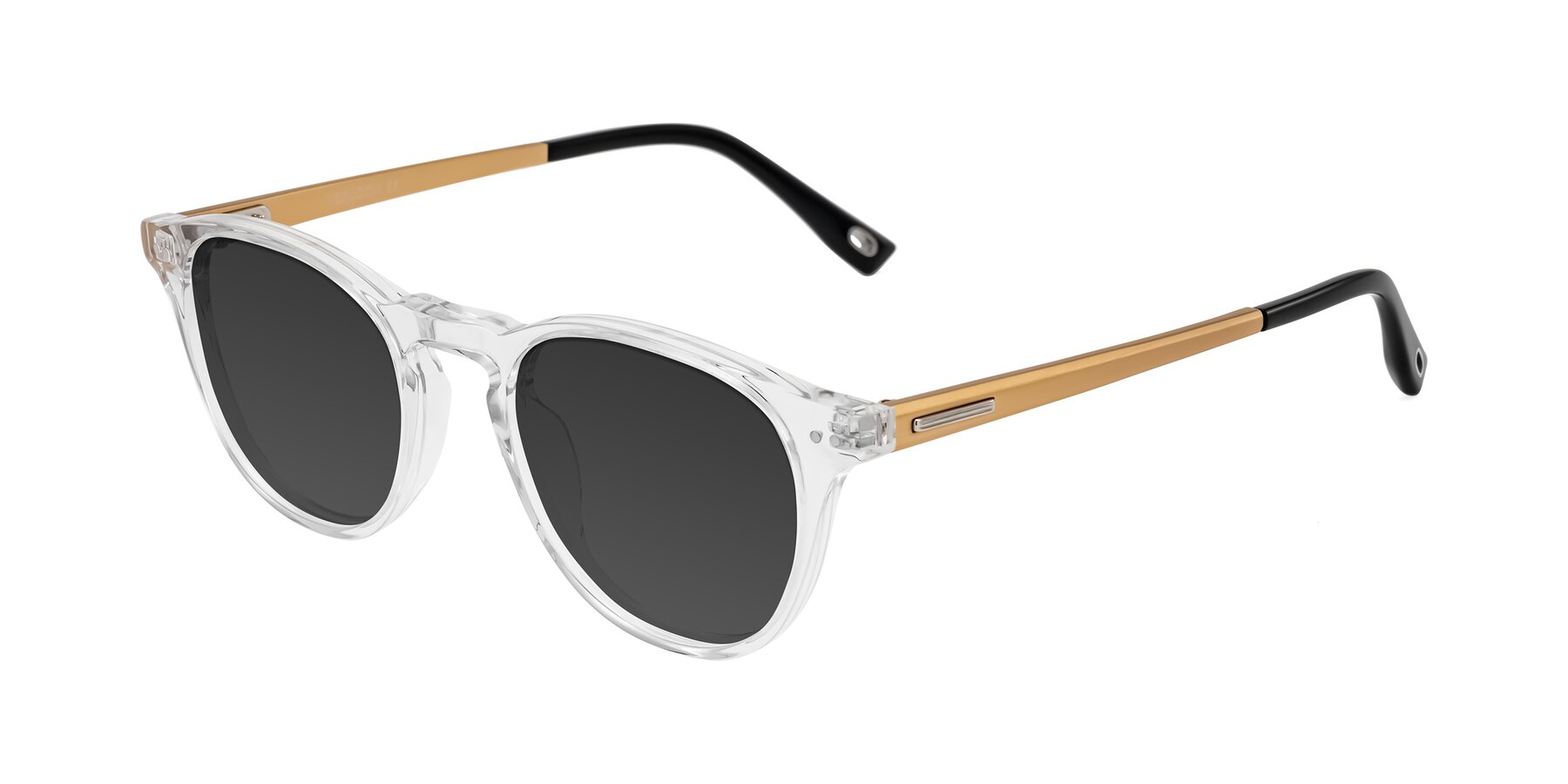 Angle of Orkid in Clear/Gold with Gray Tinted Lenses
