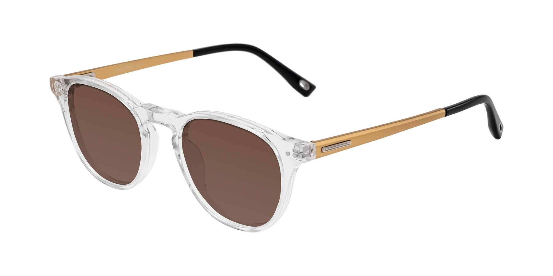 Angle of Orkid in Clear/Gold with Brown Tinted Lenses