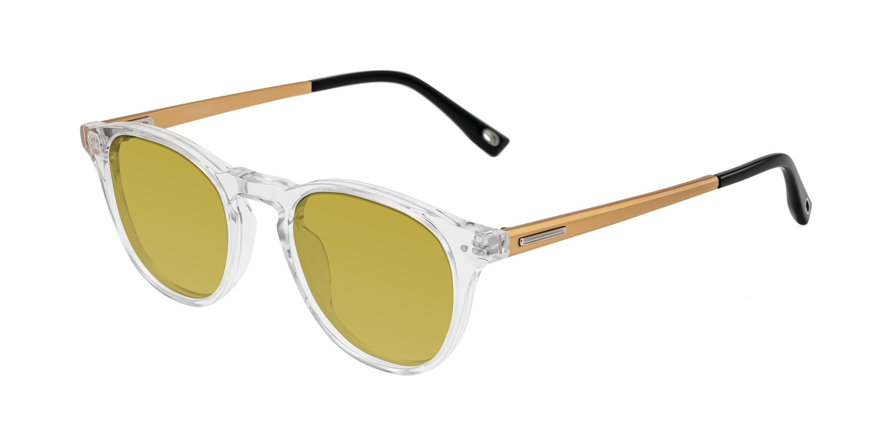 Angle of Orkid in Clear/Gold with Champagne Tinted Lenses