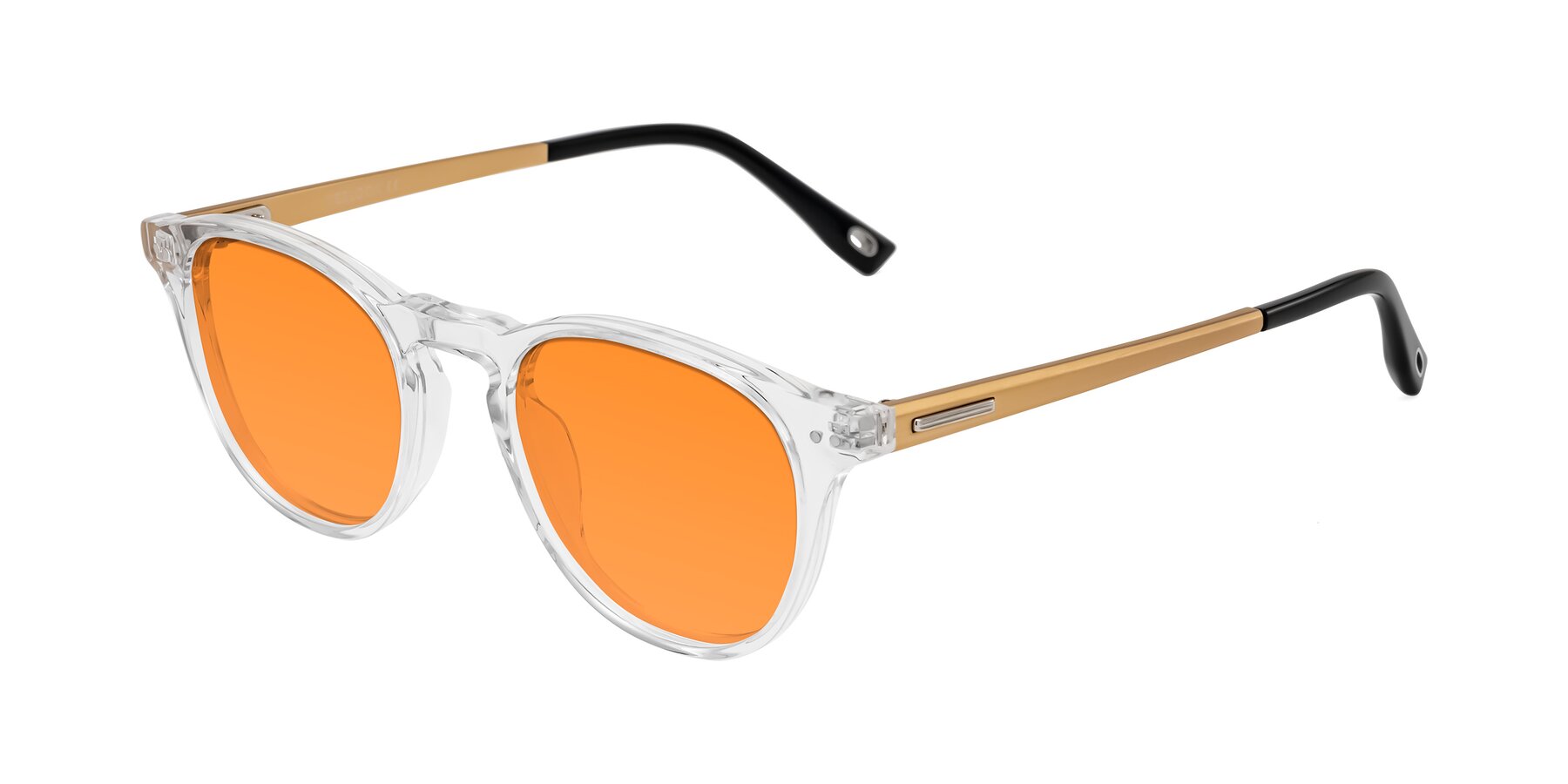 Angle of Orkid in Clear/Gold with Orange Tinted Lenses