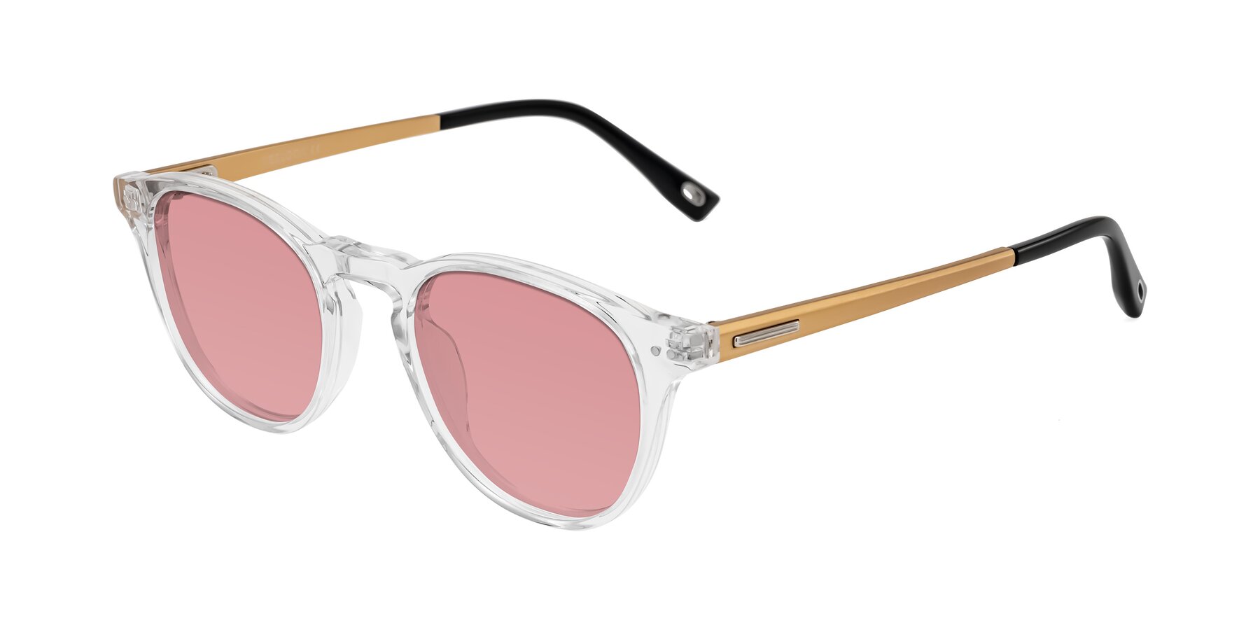Angle of Orkid in Clear/Gold with Medium Garnet Tinted Lenses
