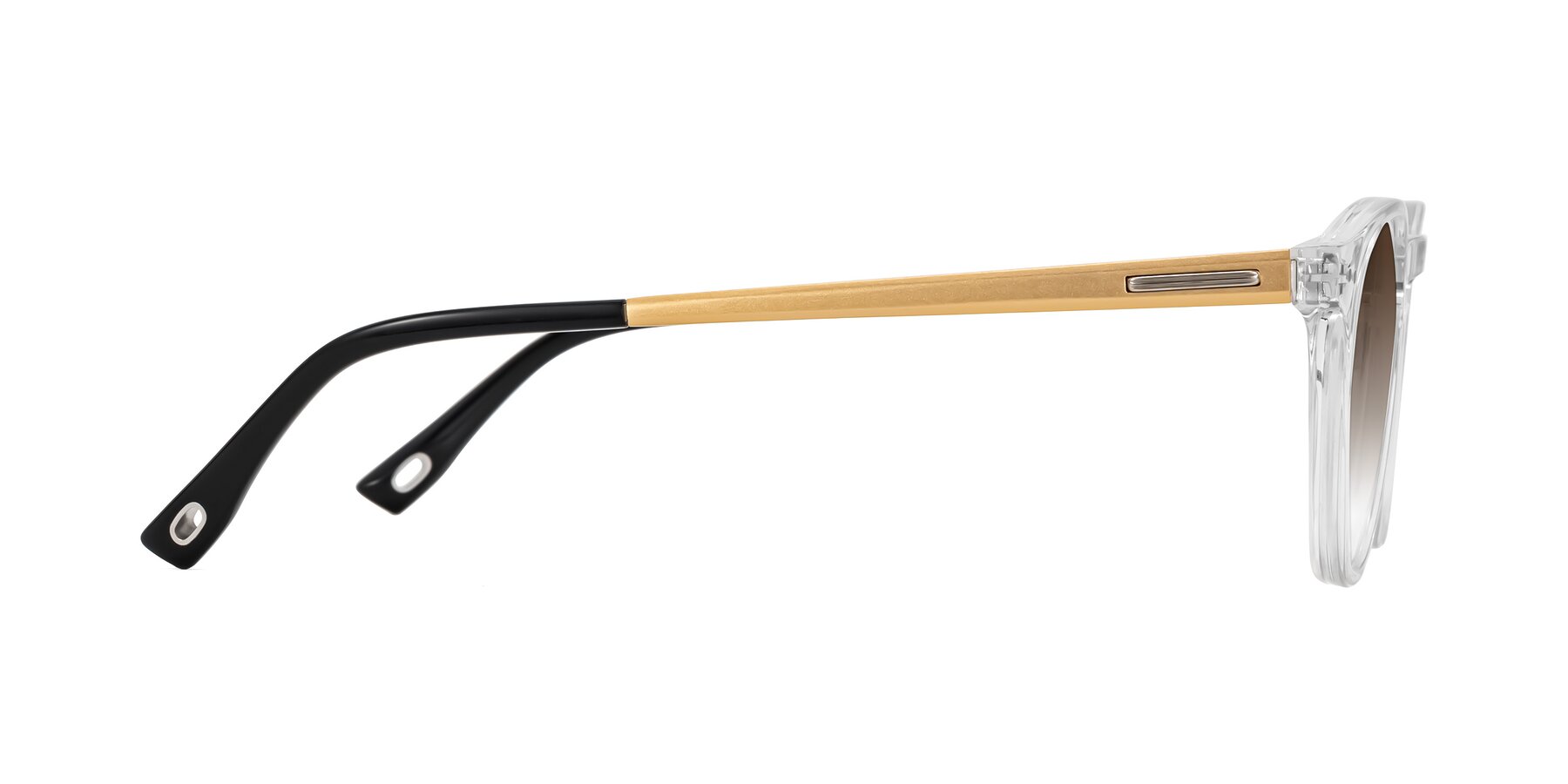 Side of Orkid in Clear/Gold with Brown Gradient Lenses