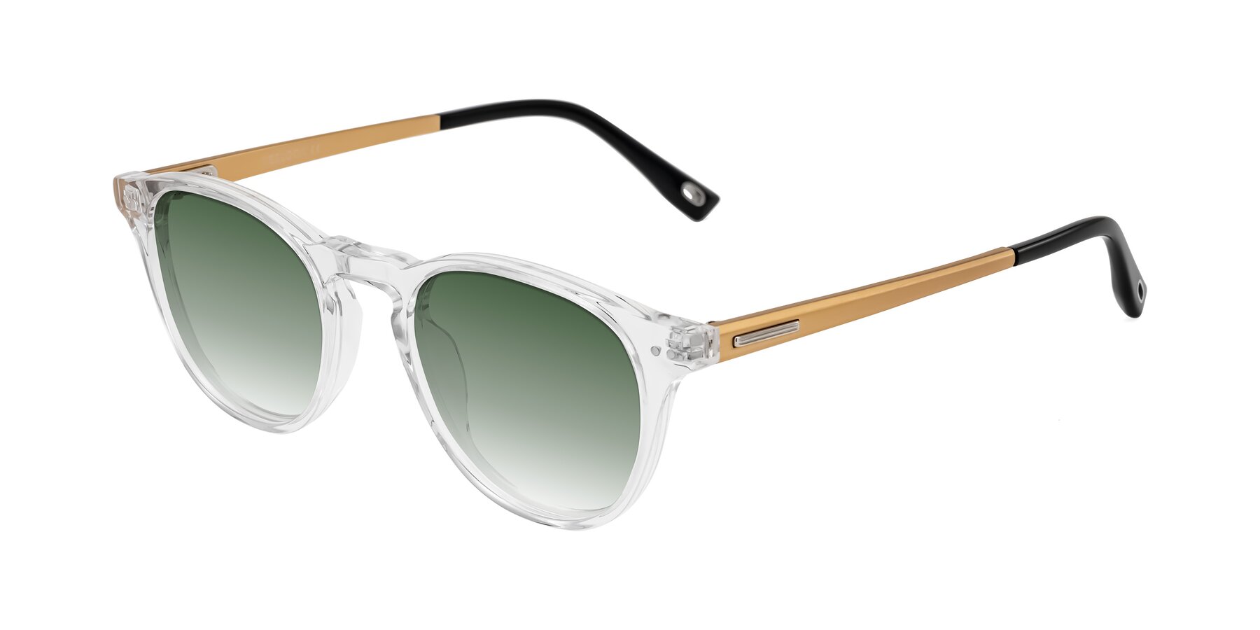 Angle of Orkid in Clear/Gold with Green Gradient Lenses