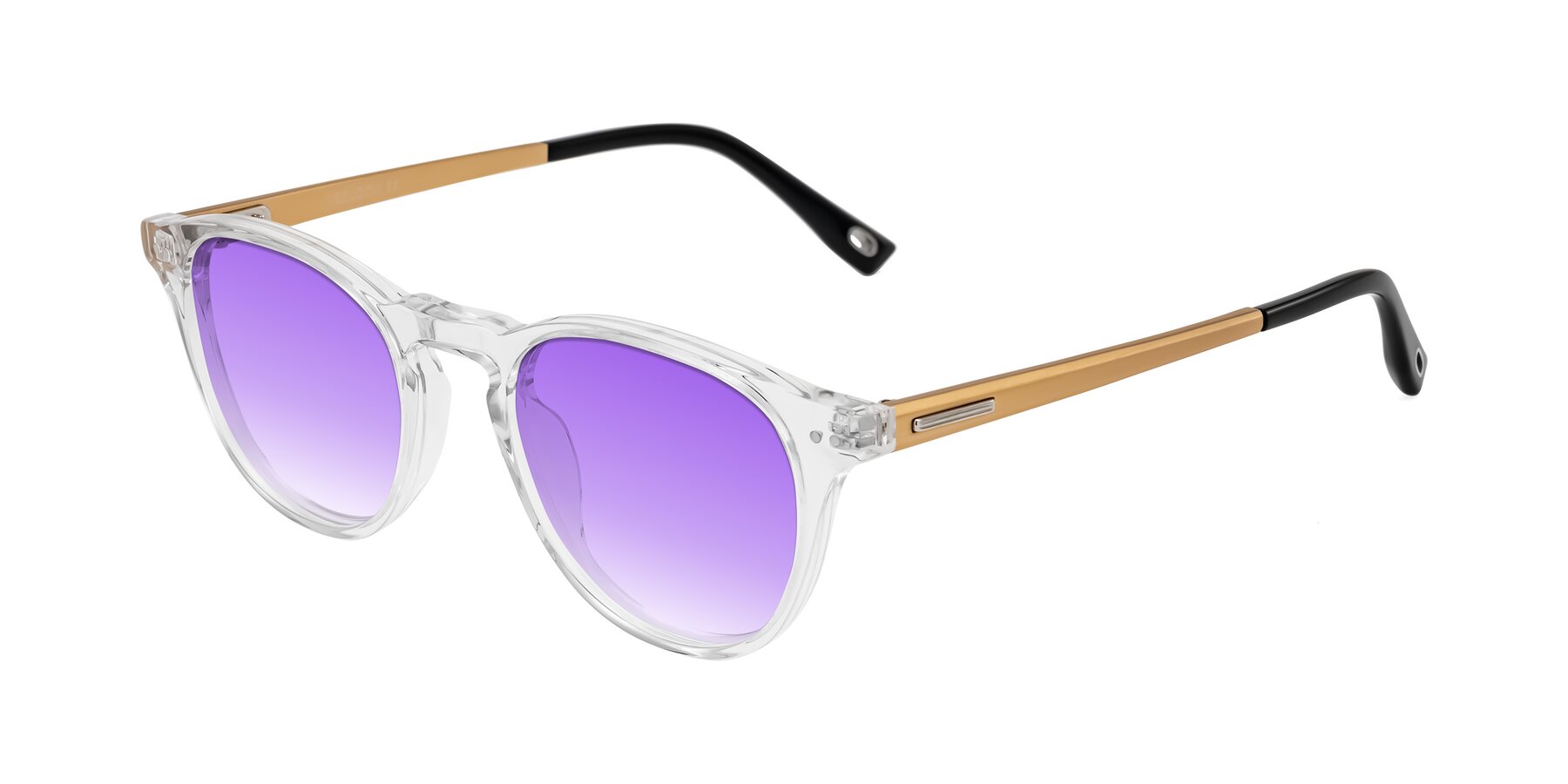 Angle of Orkid in Clear/Gold with Purple Gradient Lenses