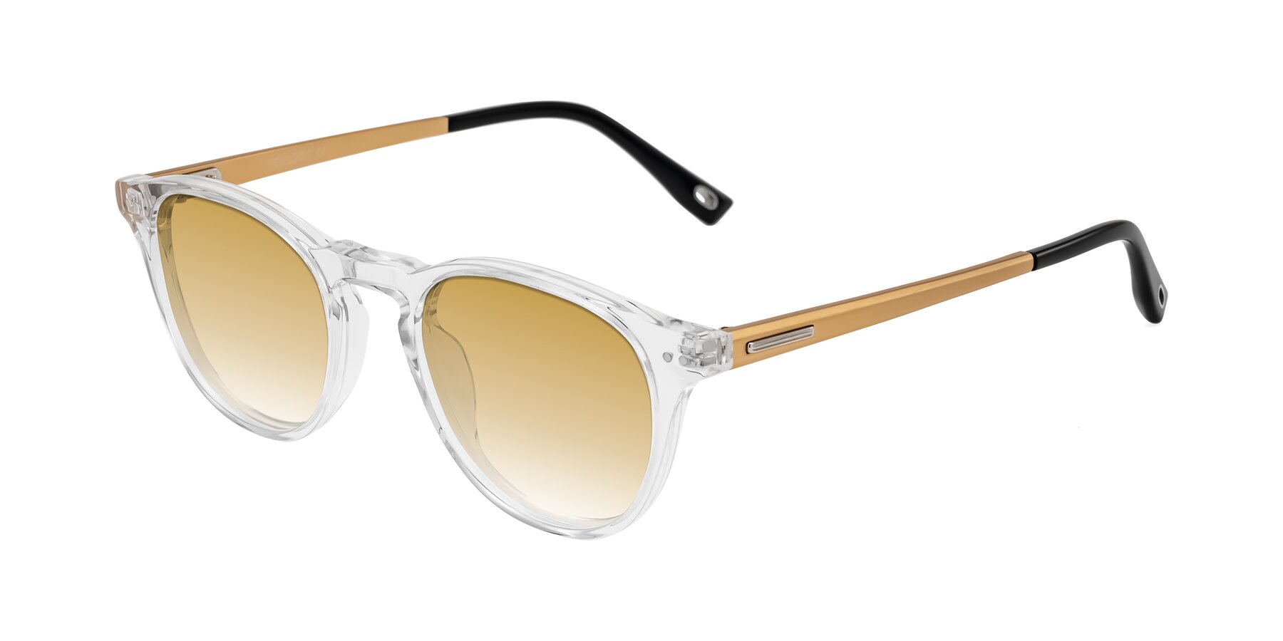 Angle of Orkid in Clear/Gold with Champagne Gradient Lenses