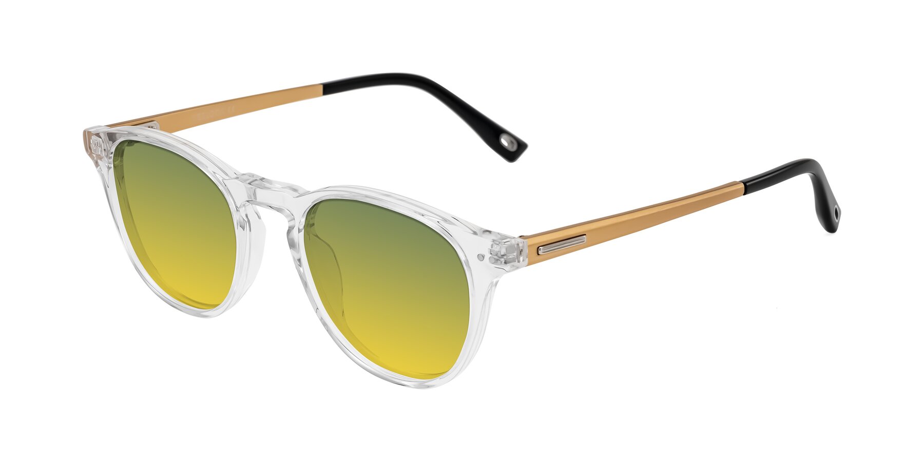 Angle of Orkid in Clear/Gold with Green / Yellow Gradient Lenses