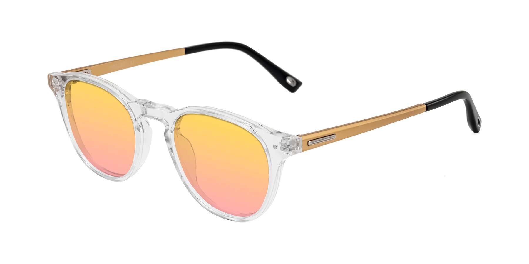 Angle of Orkid in Clear/Gold with Yellow / Pink Gradient Lenses