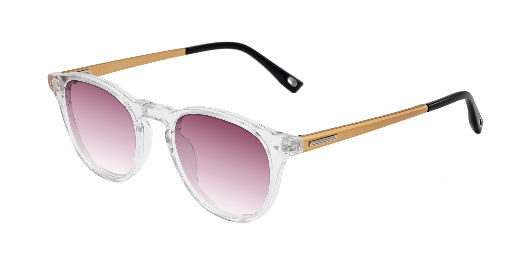 Angle of Orkid in Clear/Gold with Wine Gradient Lenses