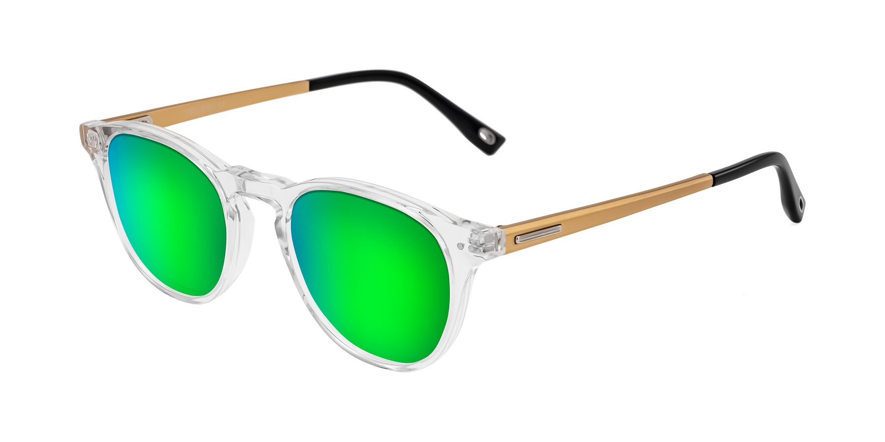 Angle of Orkid in Clear/Gold with Green Mirrored Lenses