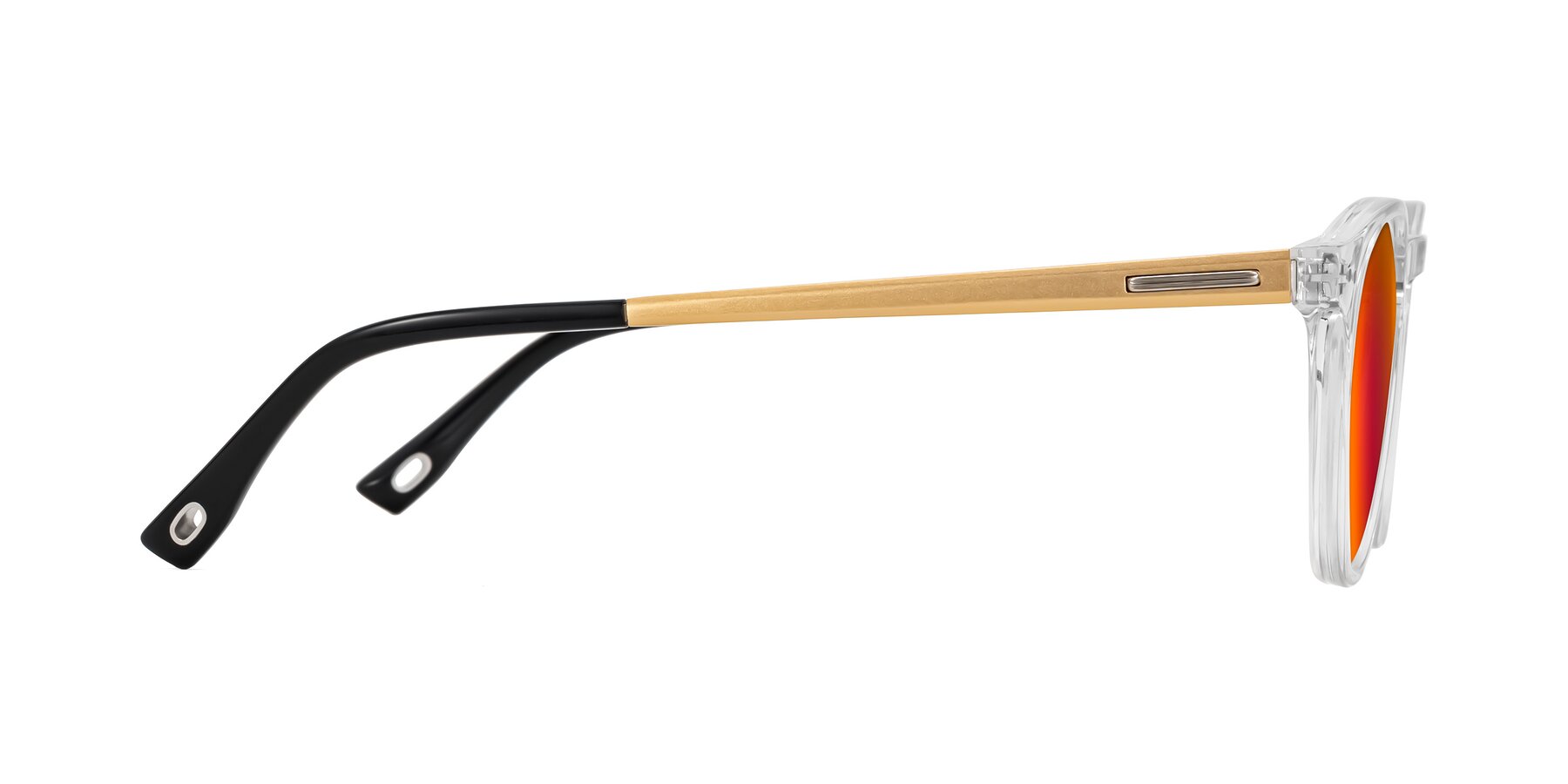 Side of Orkid in Clear/Gold with Red Gold Mirrored Lenses