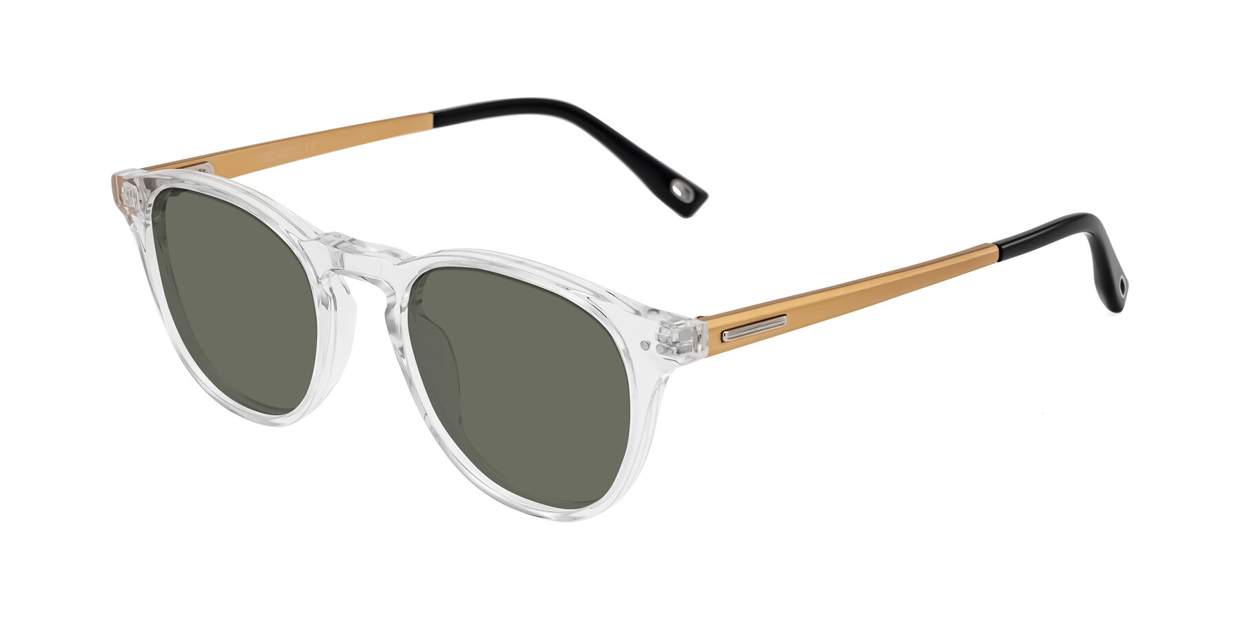 Angle of Orkid in Clear/Gold with Gray Polarized Lenses