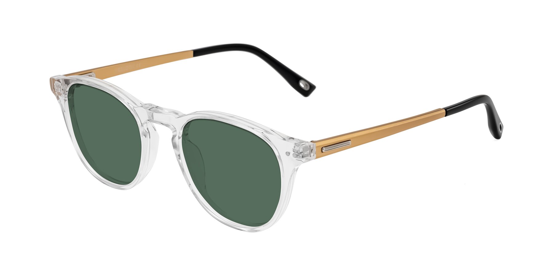 Angle of Orkid in Clear/Gold with Green Polarized Lenses