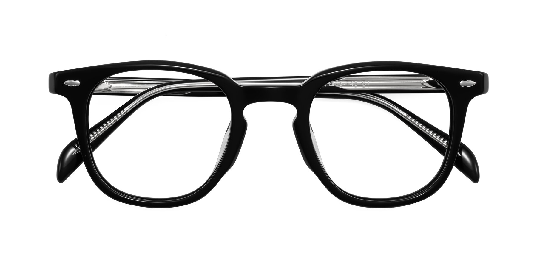 Folded Front of Palu in Black with Clear Blue Light Blocking Lenses