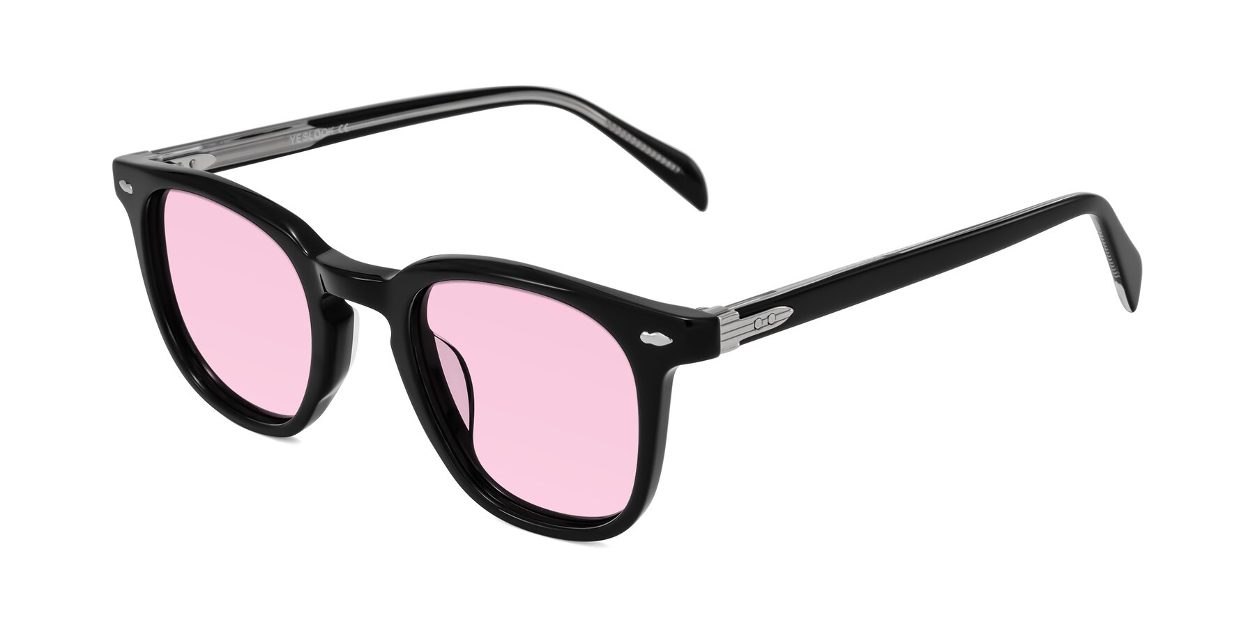 Angle of Palu in Black with Light Pink Tinted Lenses