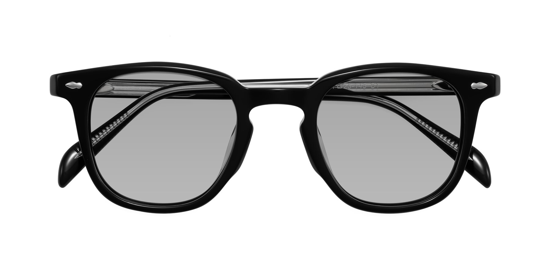 Folded Front of Palu in Black with Light Gray Tinted Lenses