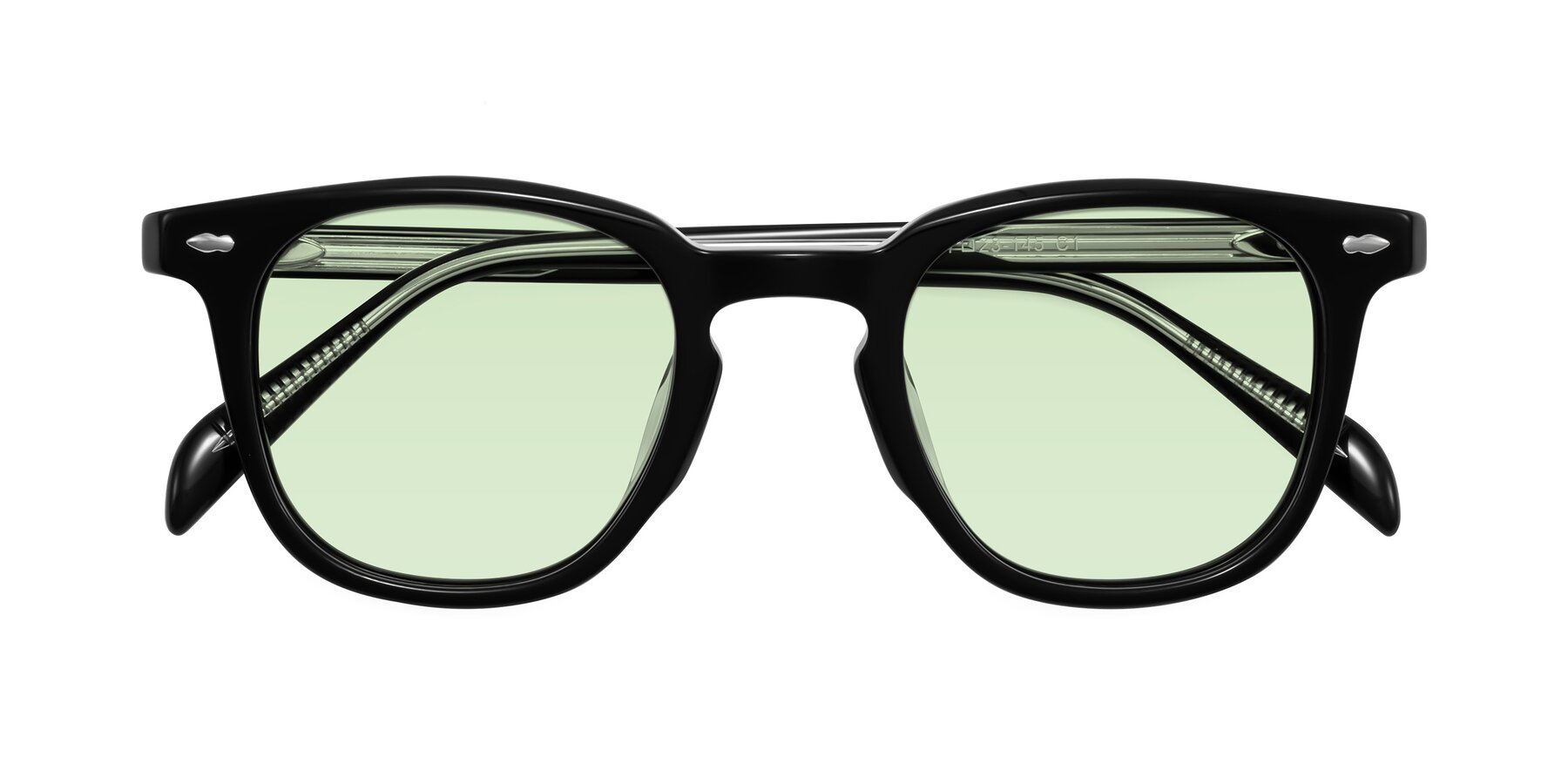 Folded Front of Palu in Black with Light Green Tinted Lenses