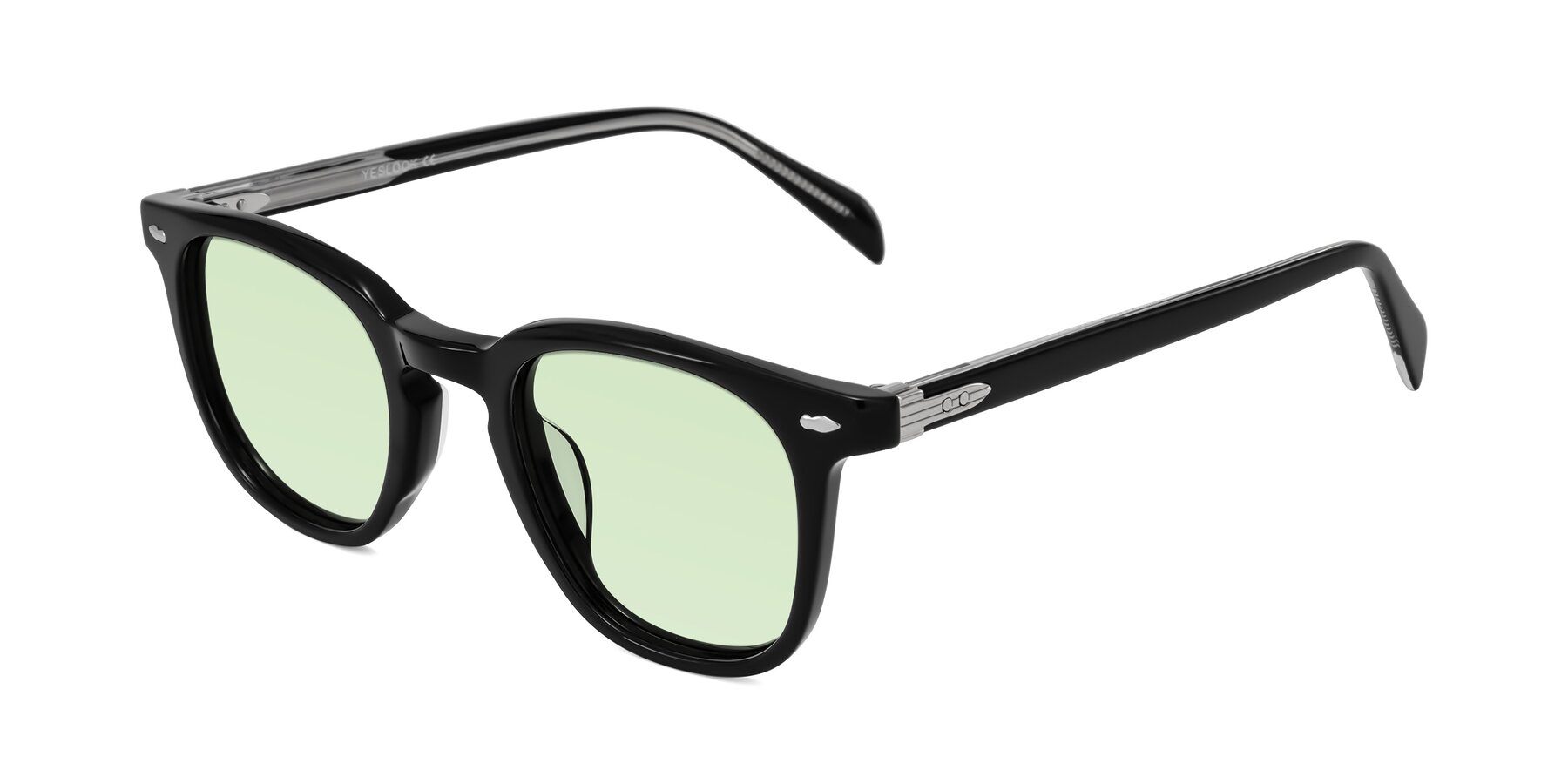 Angle of Palu in Black with Light Green Tinted Lenses