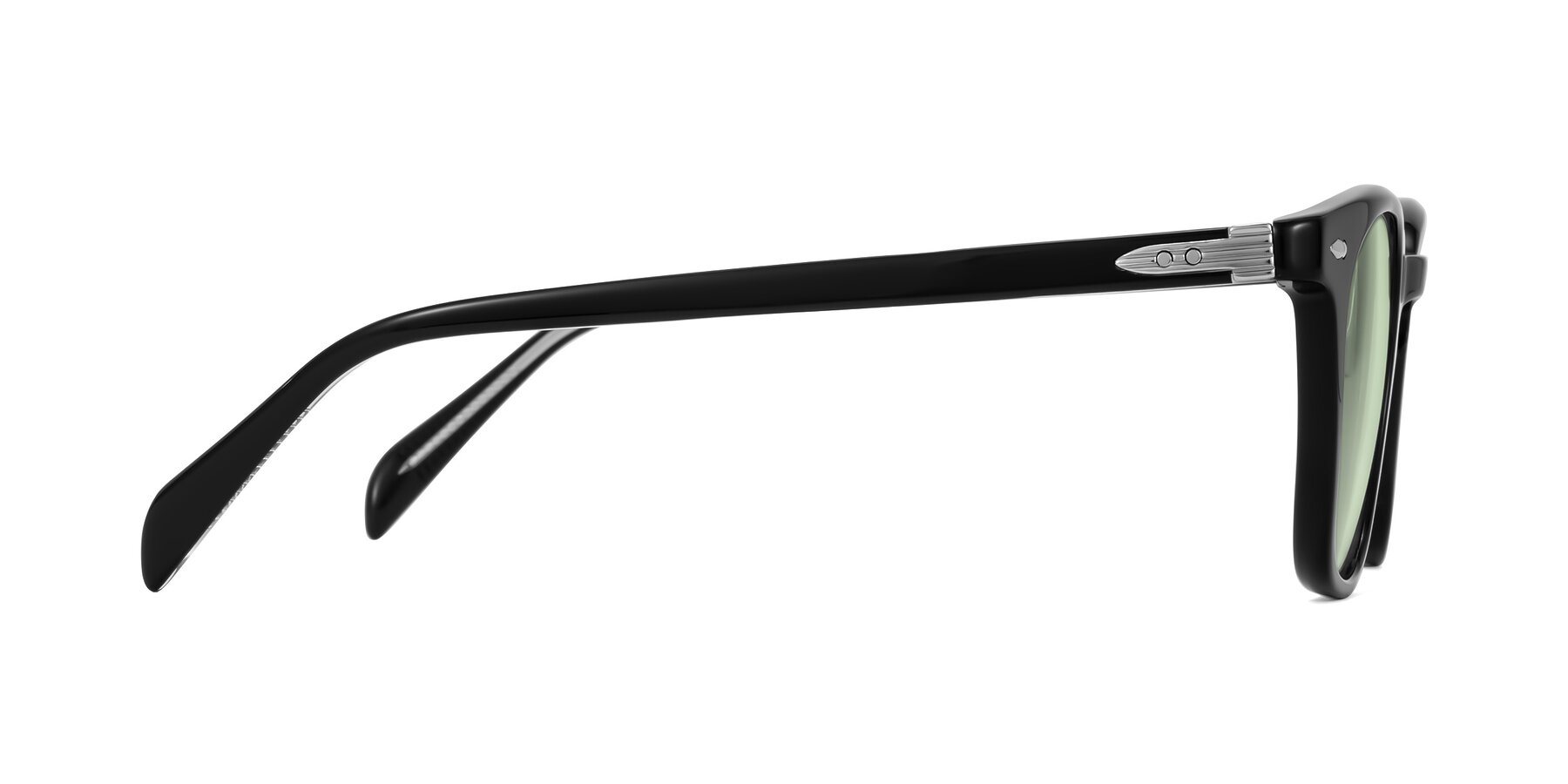 Side of Palu in Black with Light Green Tinted Lenses