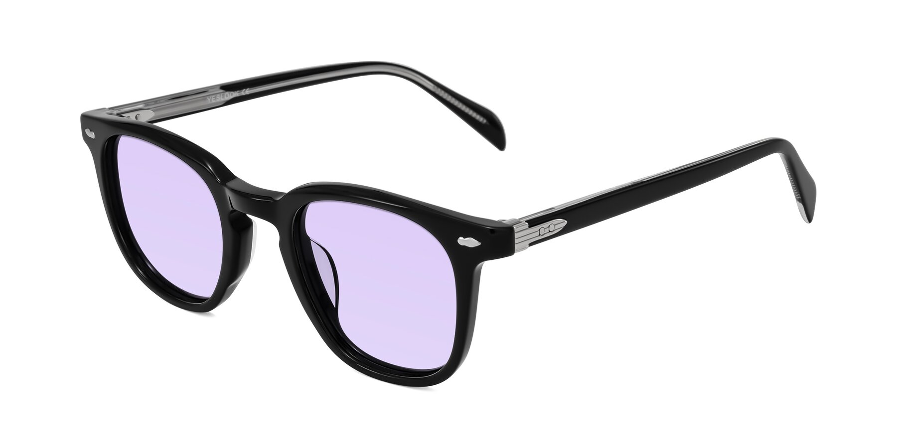 Angle of Palu in Black with Light Purple Tinted Lenses