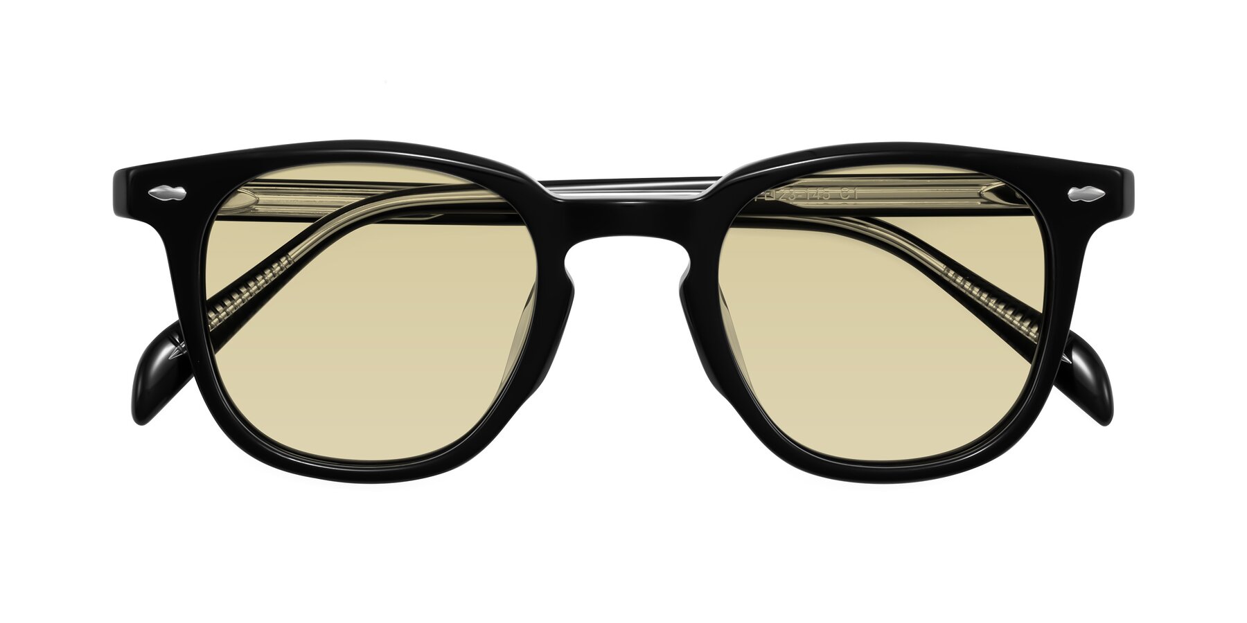 Folded Front of Palu in Black with Light Champagne Tinted Lenses