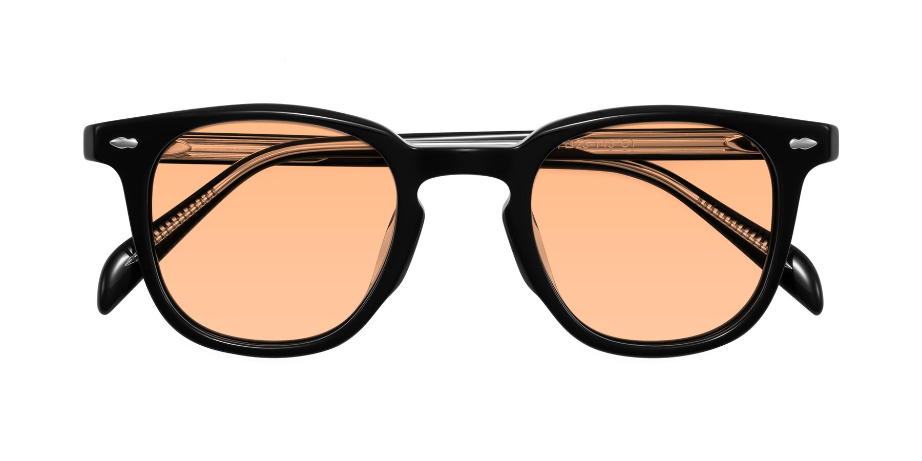 Folded Front of Palu in Black with Light Orange Tinted Lenses