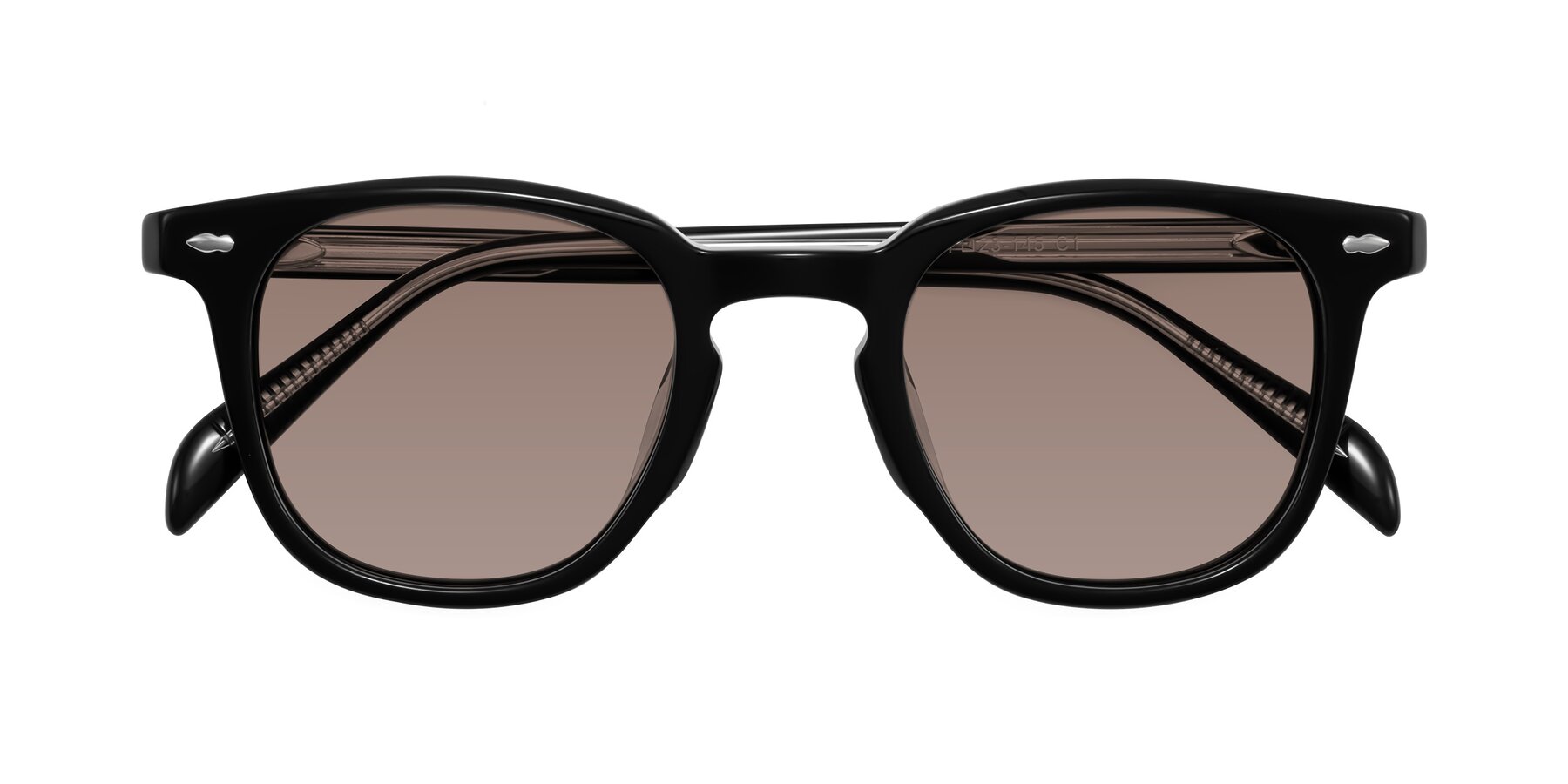 Folded Front of Palu in Black with Medium Brown Tinted Lenses