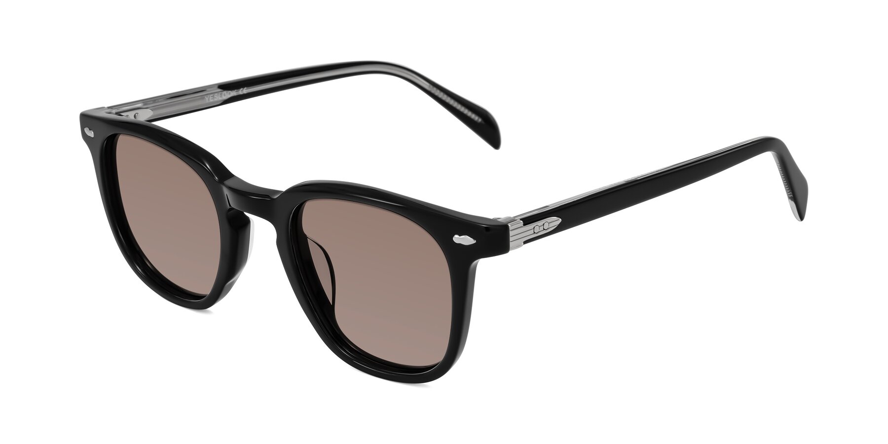 Angle of Palu in Black with Medium Brown Tinted Lenses