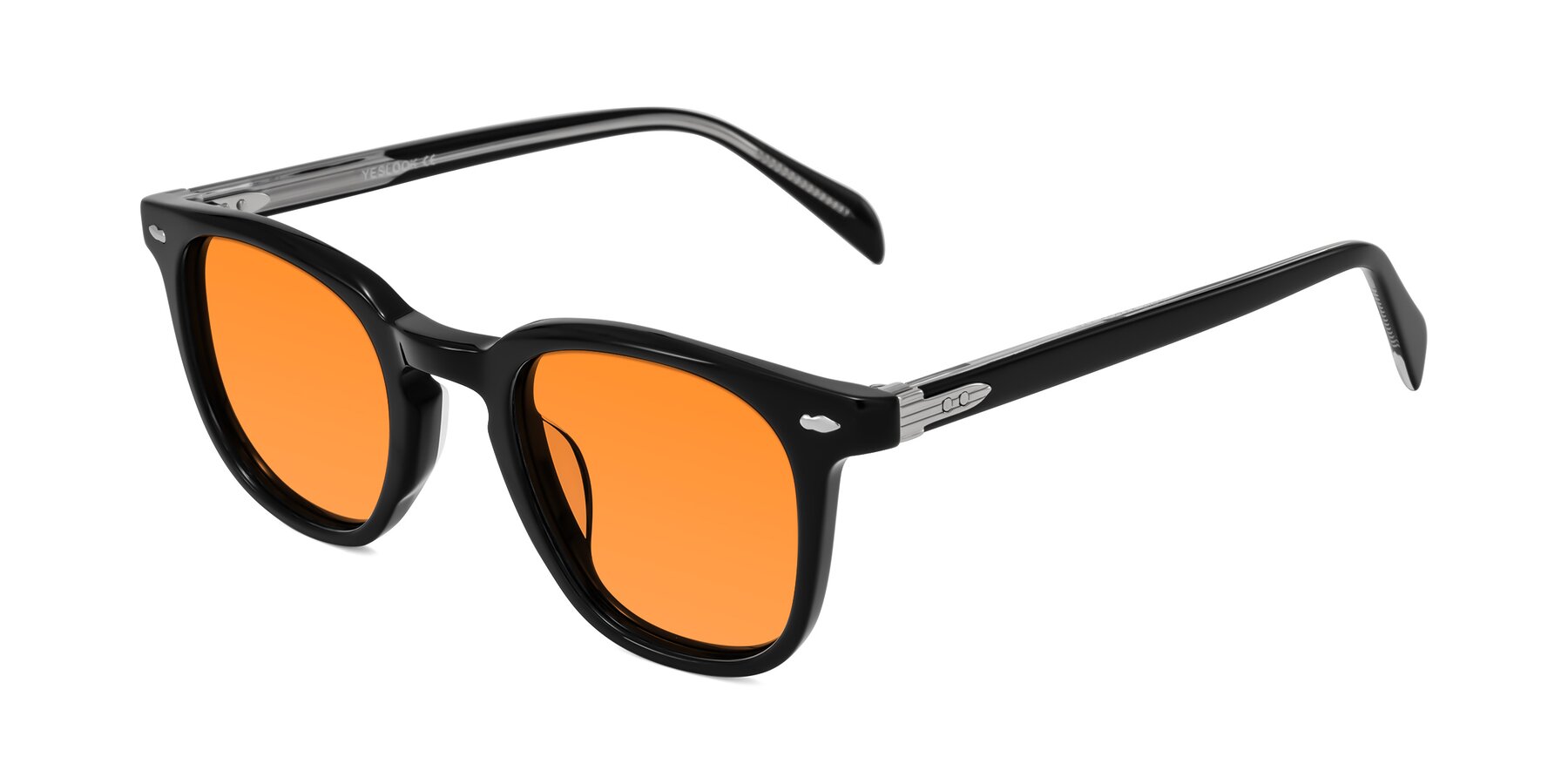 Angle of Palu in Black with Orange Tinted Lenses