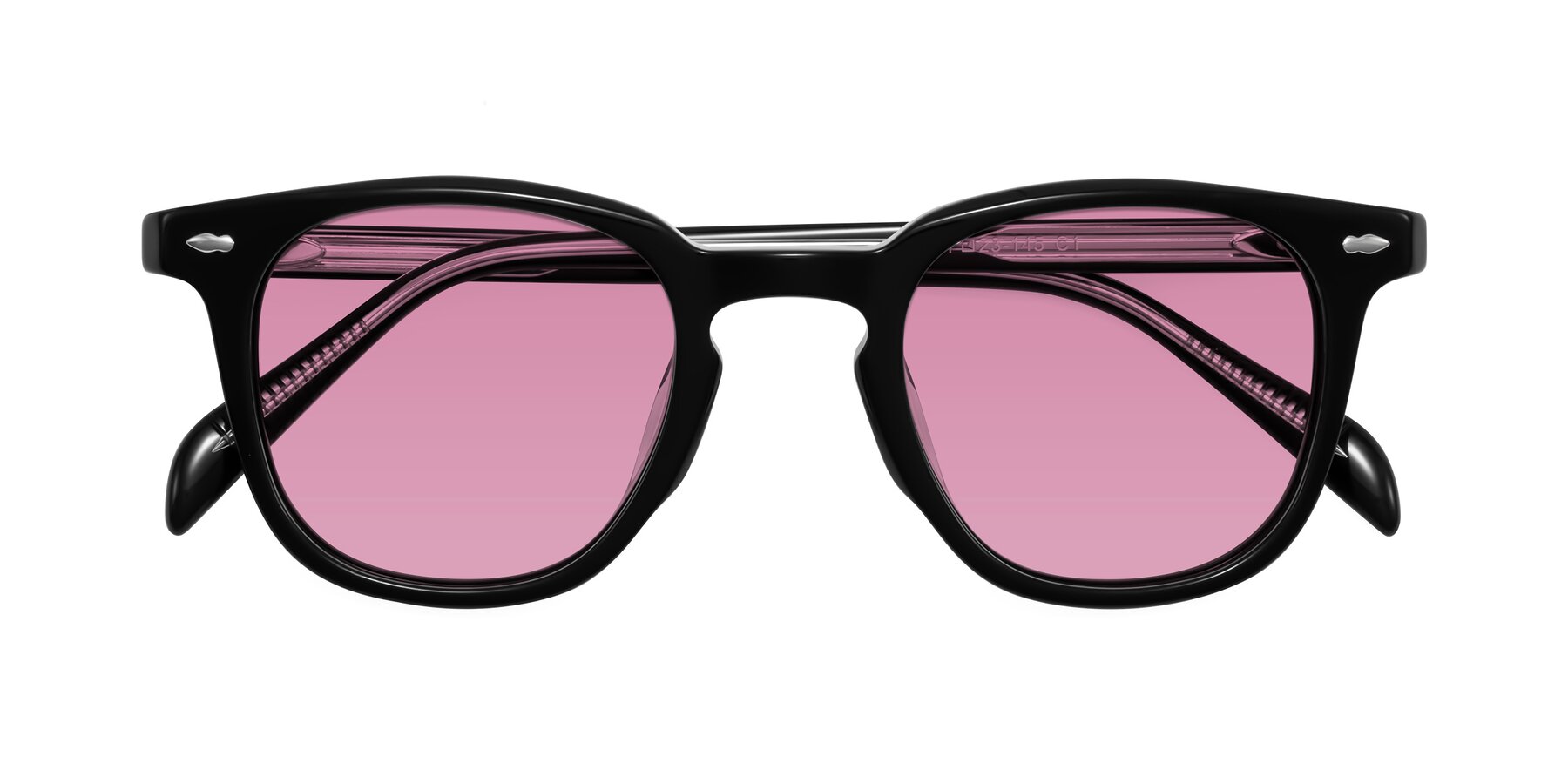 Folded Front of Palu in Black with Medium Wine Tinted Lenses