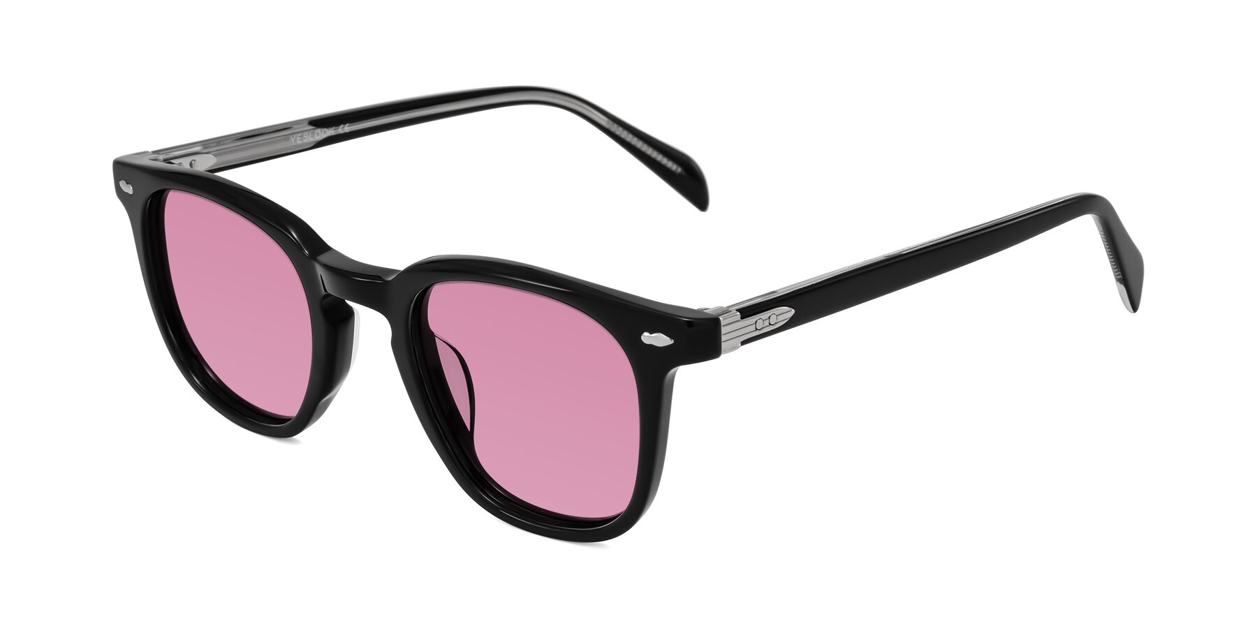 Angle of Palu in Black with Medium Wine Tinted Lenses