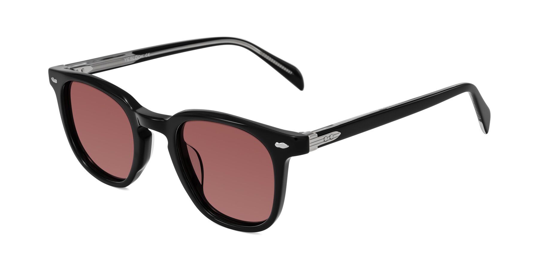 Angle of Palu in Black with Garnet Tinted Lenses