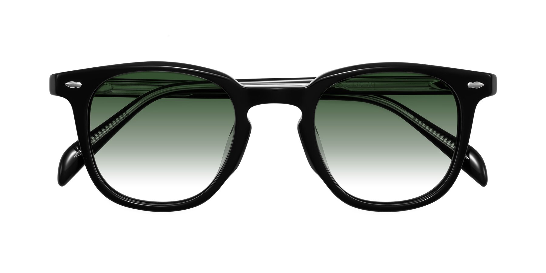 Folded Front of Palu in Black with Green Gradient Lenses