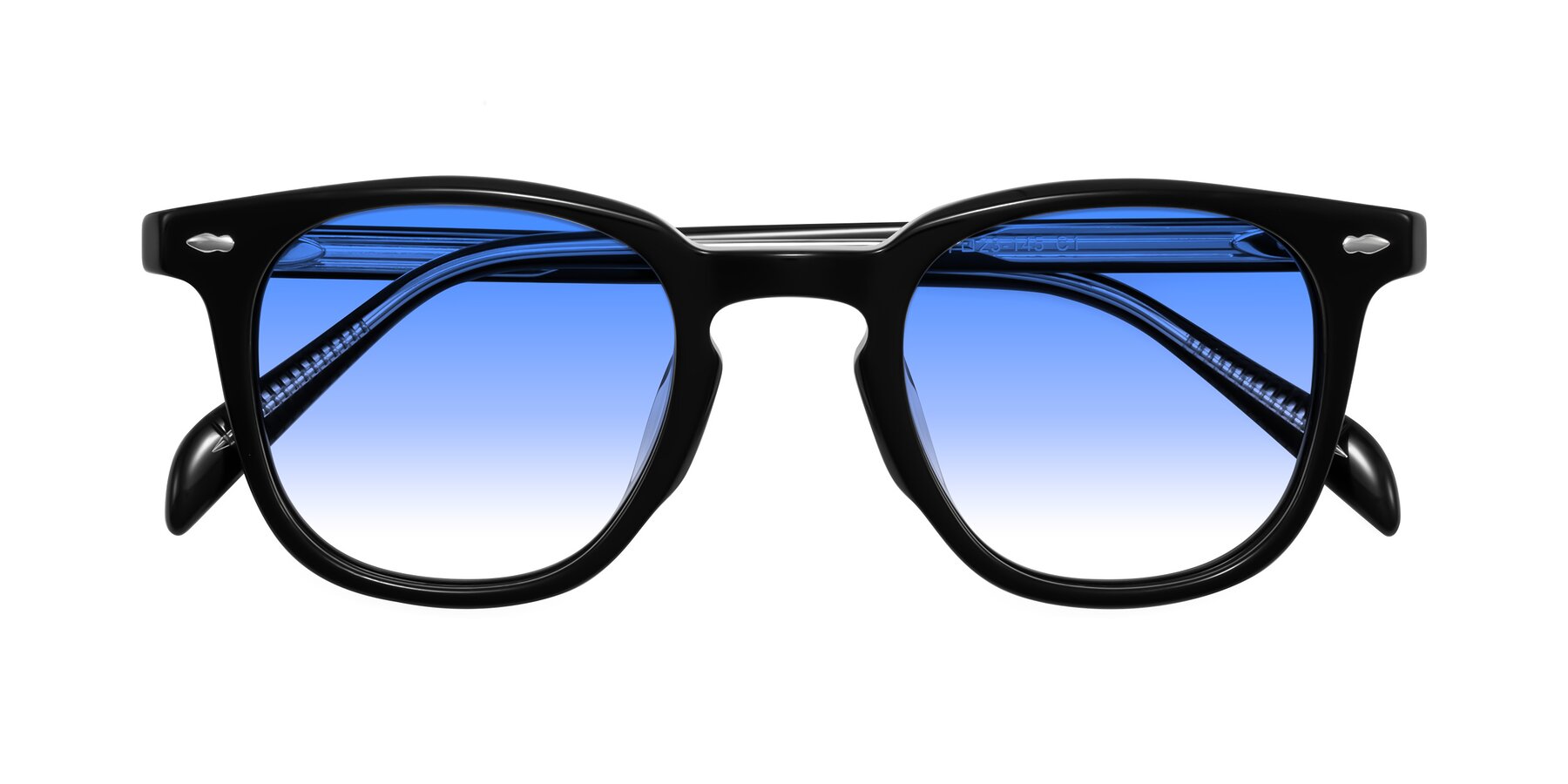 Folded Front of Palu in Black with Blue Gradient Lenses
