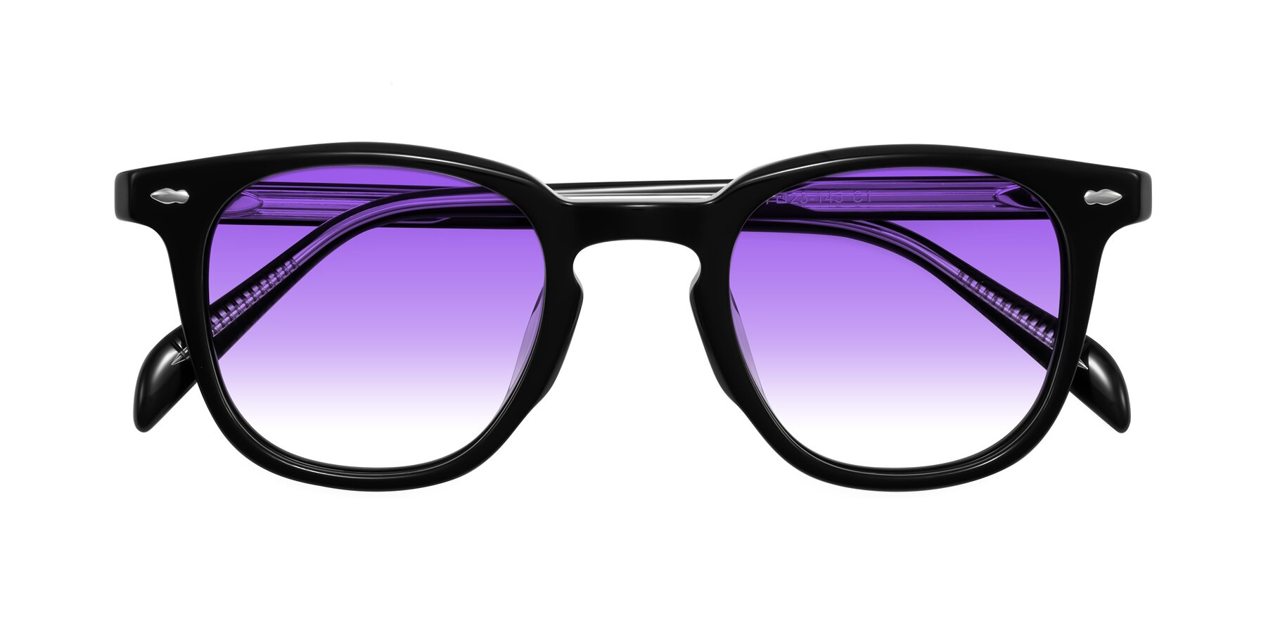 Folded Front of Palu in Black with Purple Gradient Lenses