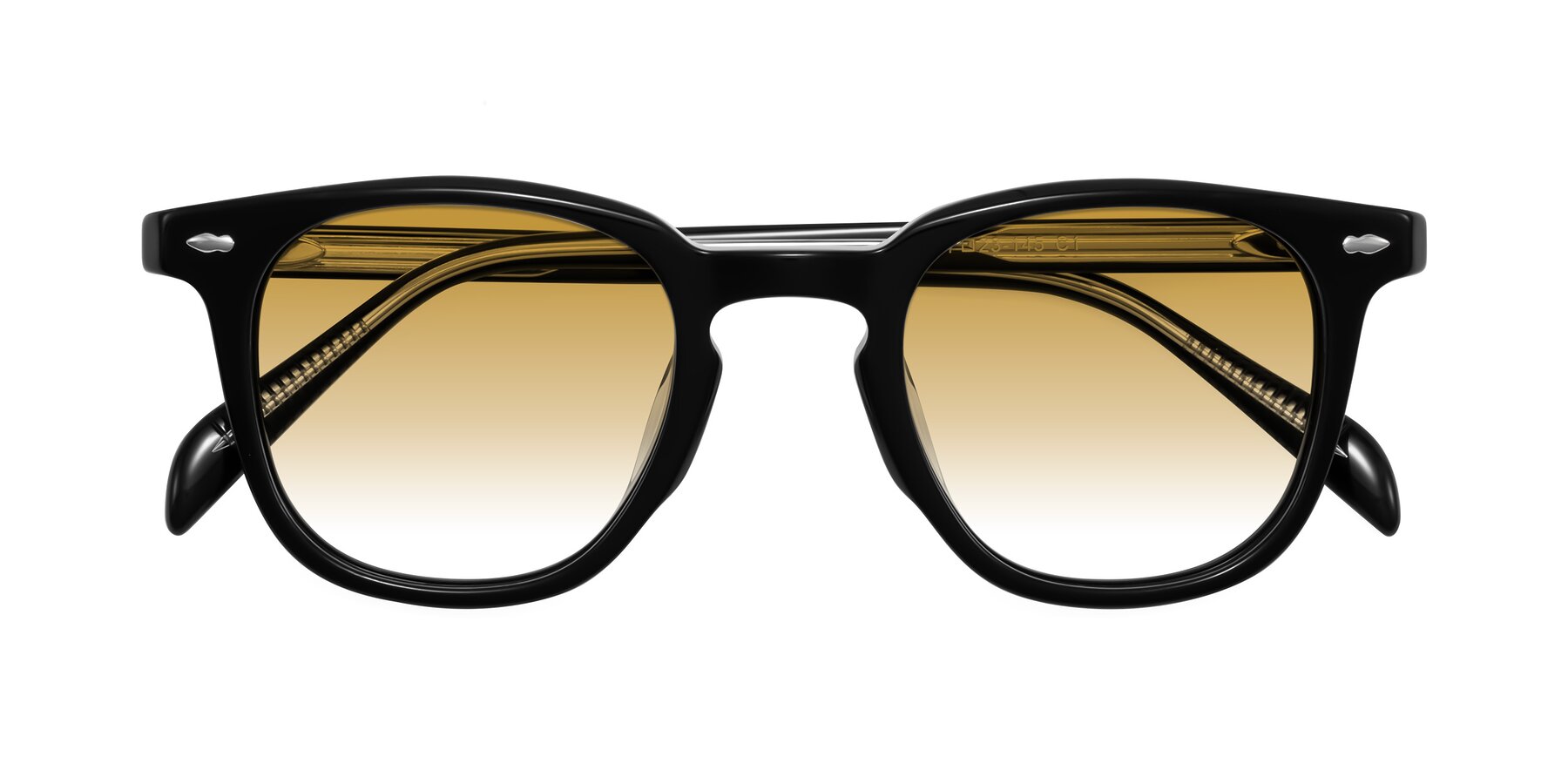 Folded Front of Palu in Black with Champagne Gradient Lenses