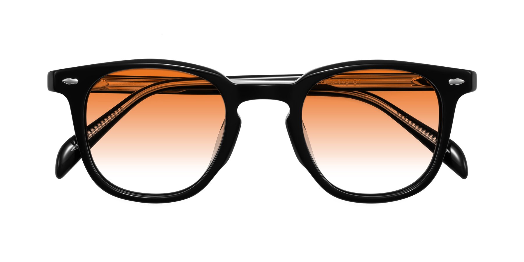 Folded Front of Palu in Black with Orange Gradient Lenses