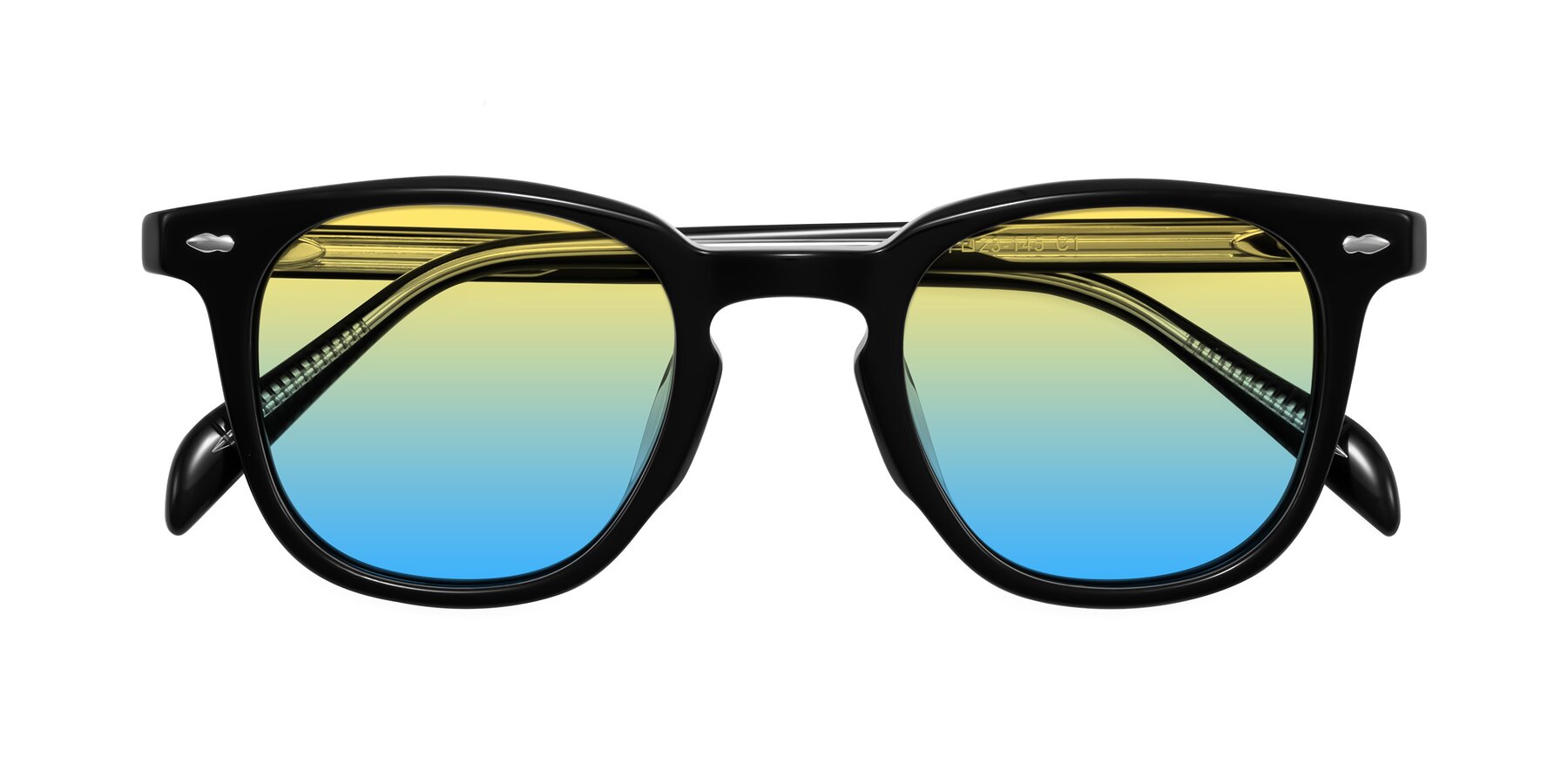 Folded Front of Palu in Black with Yellow / Blue Gradient Lenses