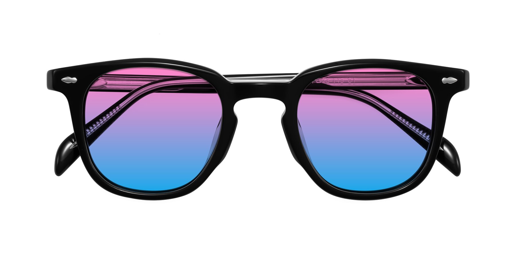 Folded Front of Palu in Black with Pink / Blue Gradient Lenses