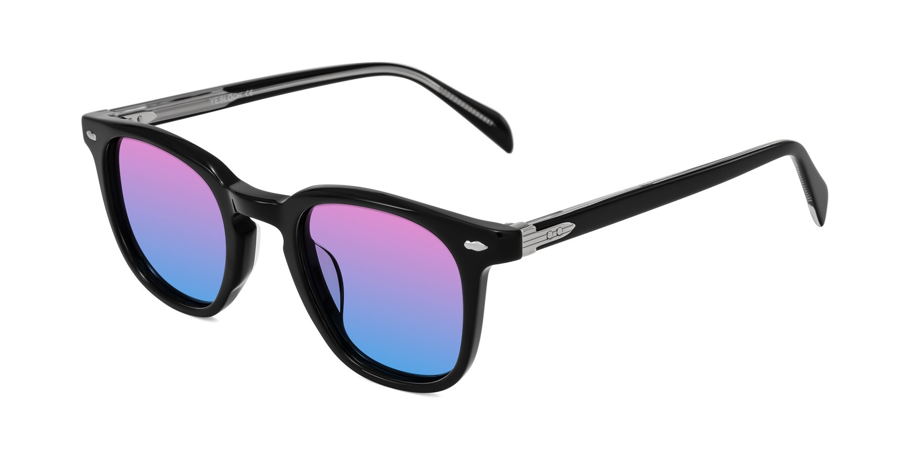 Angle of Palu in Black with Pink / Blue Gradient Lenses