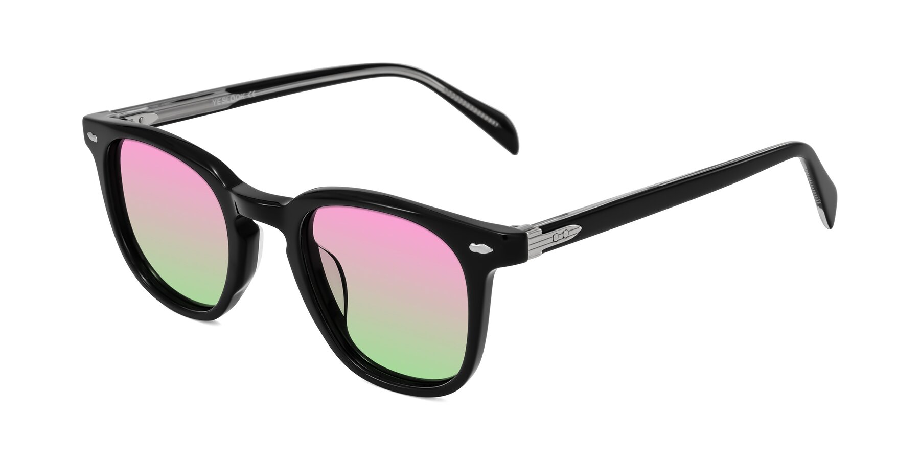 Angle of Palu in Black with Pink / Green Gradient Lenses