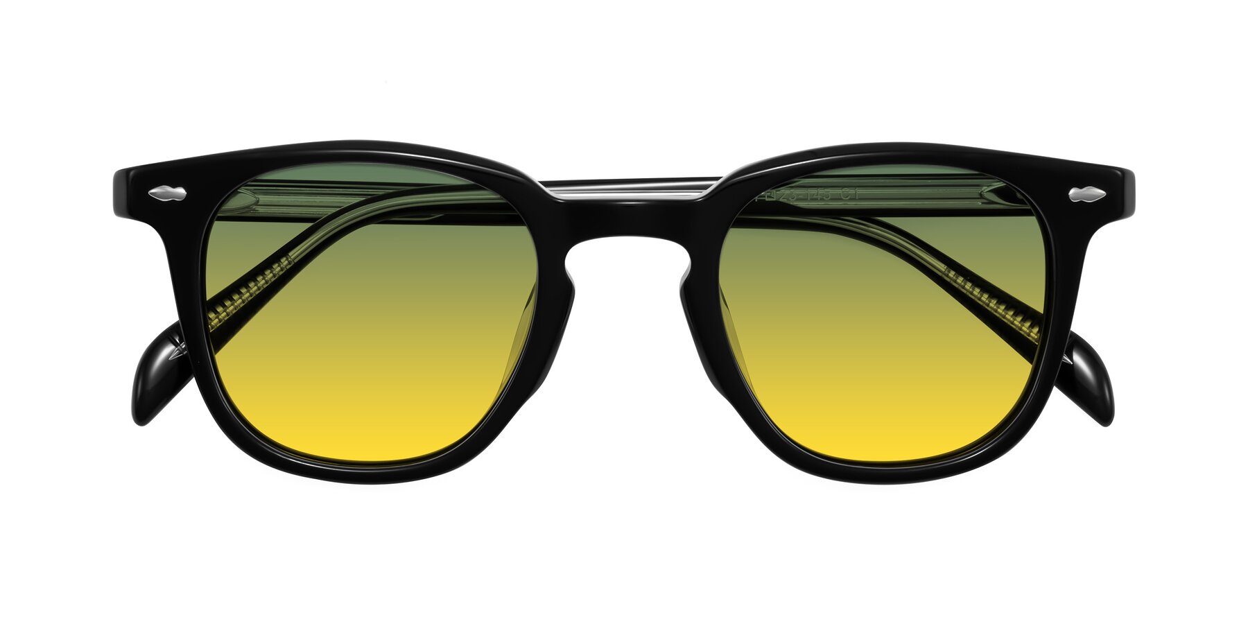Folded Front of Palu in Black with Green / Yellow Gradient Lenses