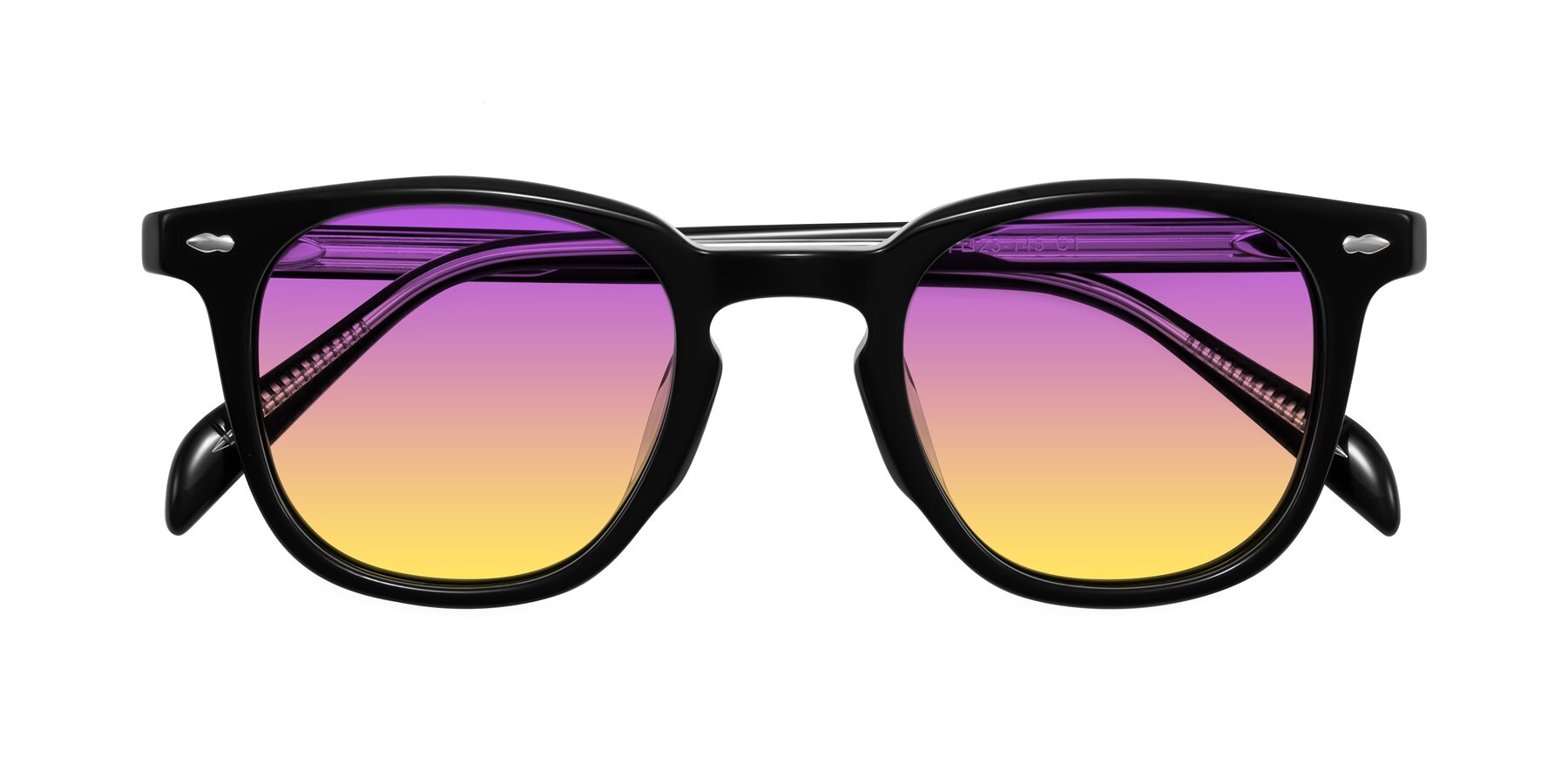 Folded Front of Palu in Black with Purple / Yellow Gradient Lenses