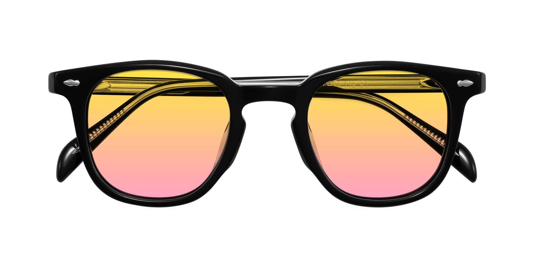 Folded Front of Palu in Black with Yellow / Pink Gradient Lenses