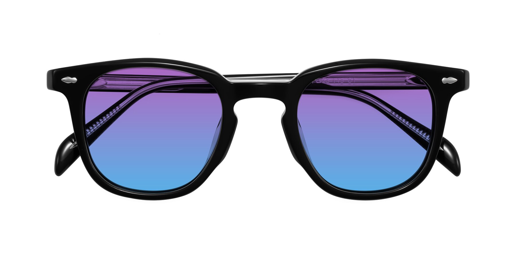 Folded Front of Palu in Black with Purple / Blue Gradient Lenses