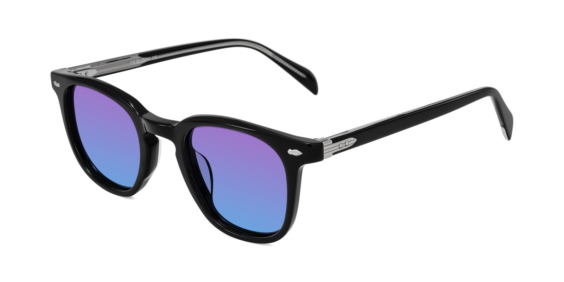 Angle of Palu in Black with Purple / Blue Gradient Lenses