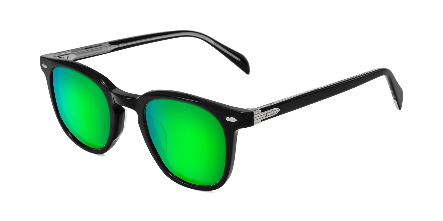 Angle of Palu in Black with Green Mirrored Lenses