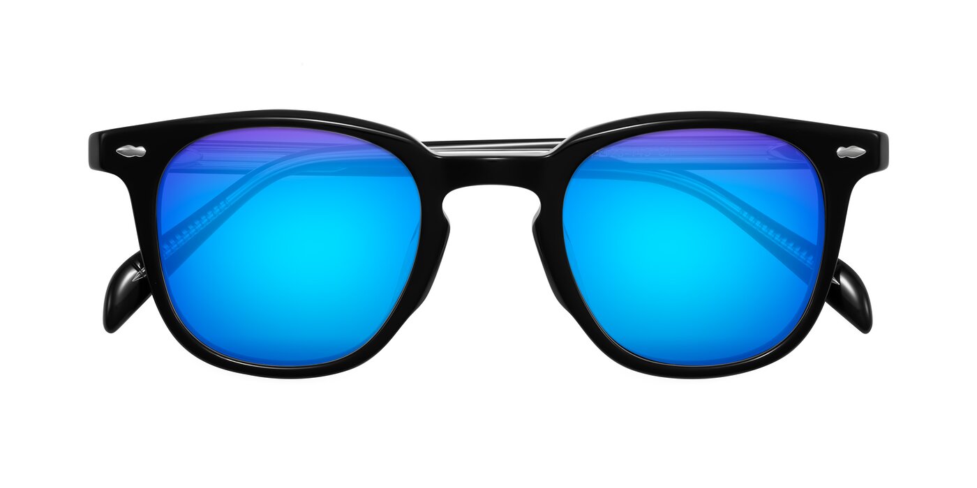 Palu - Black Flash Mirrored Sunglasses